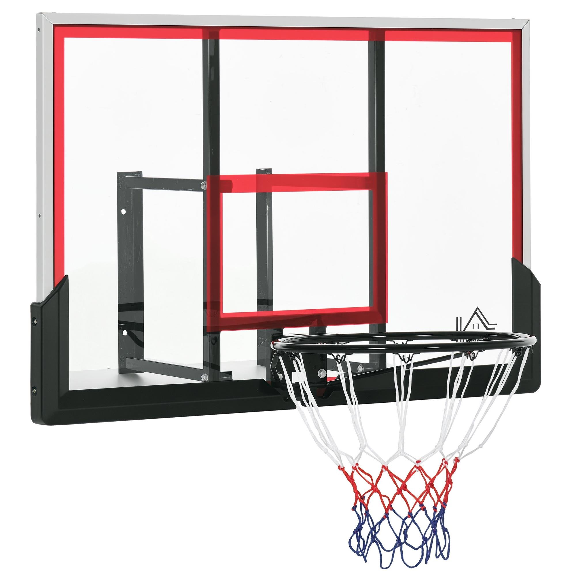 43.3 Inch Black Wall Hoop with Shatterproof Backboard