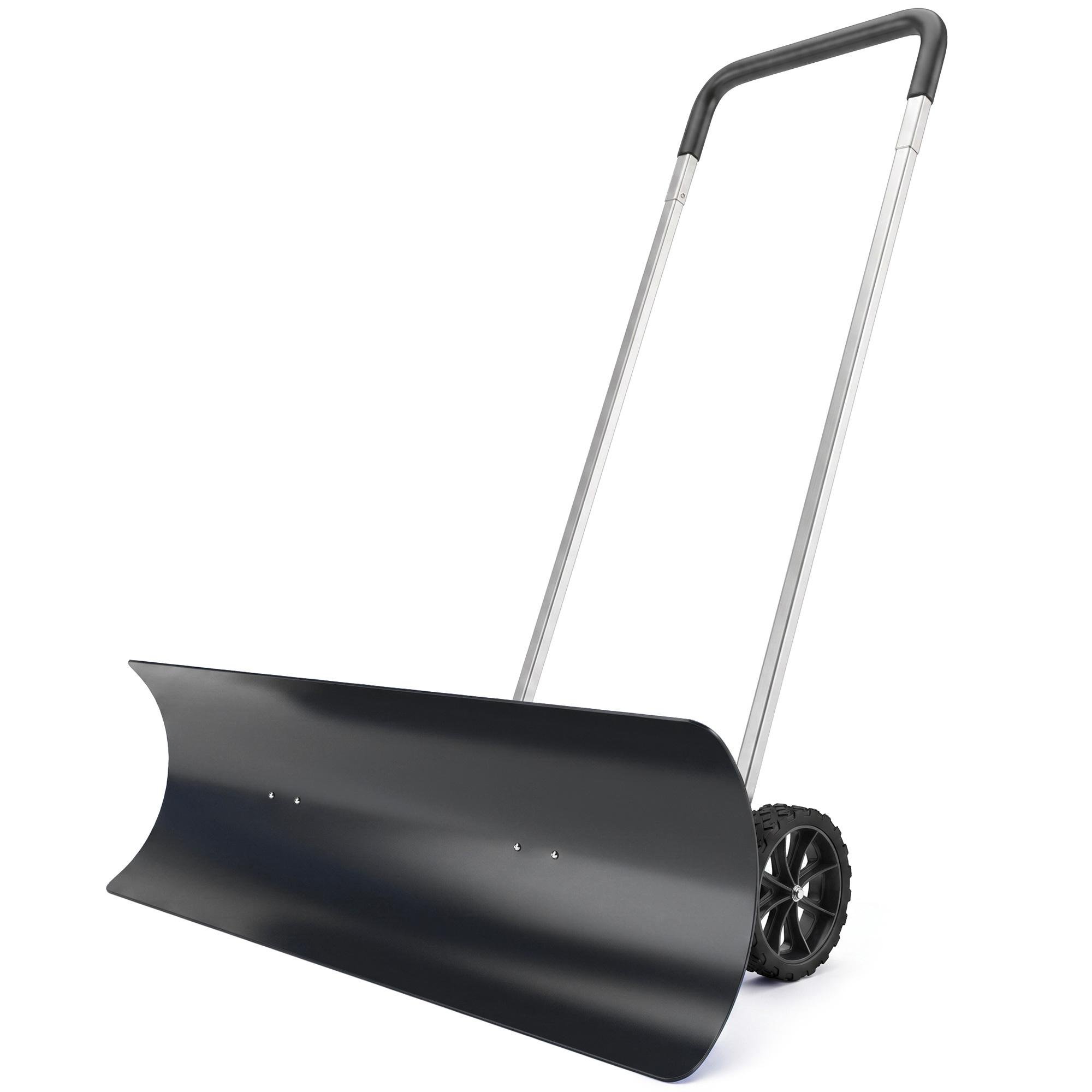 37.4 Inch Wheeled Snow Shovel with Adjustable Handle