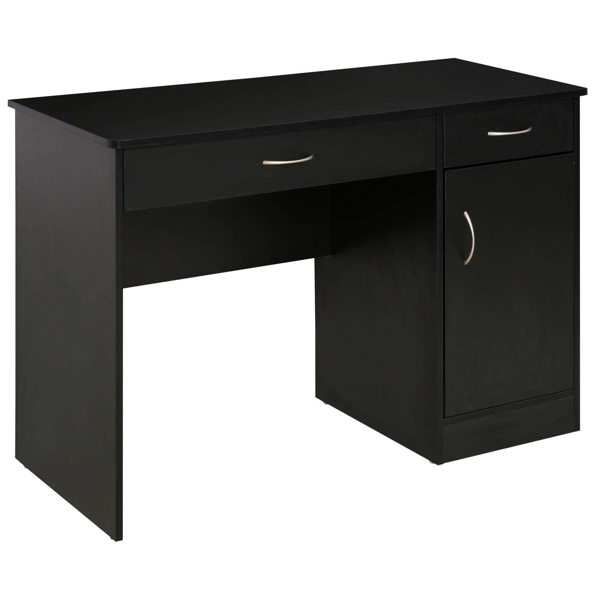 Black Storage Writing Desk with Adjustable Shelf