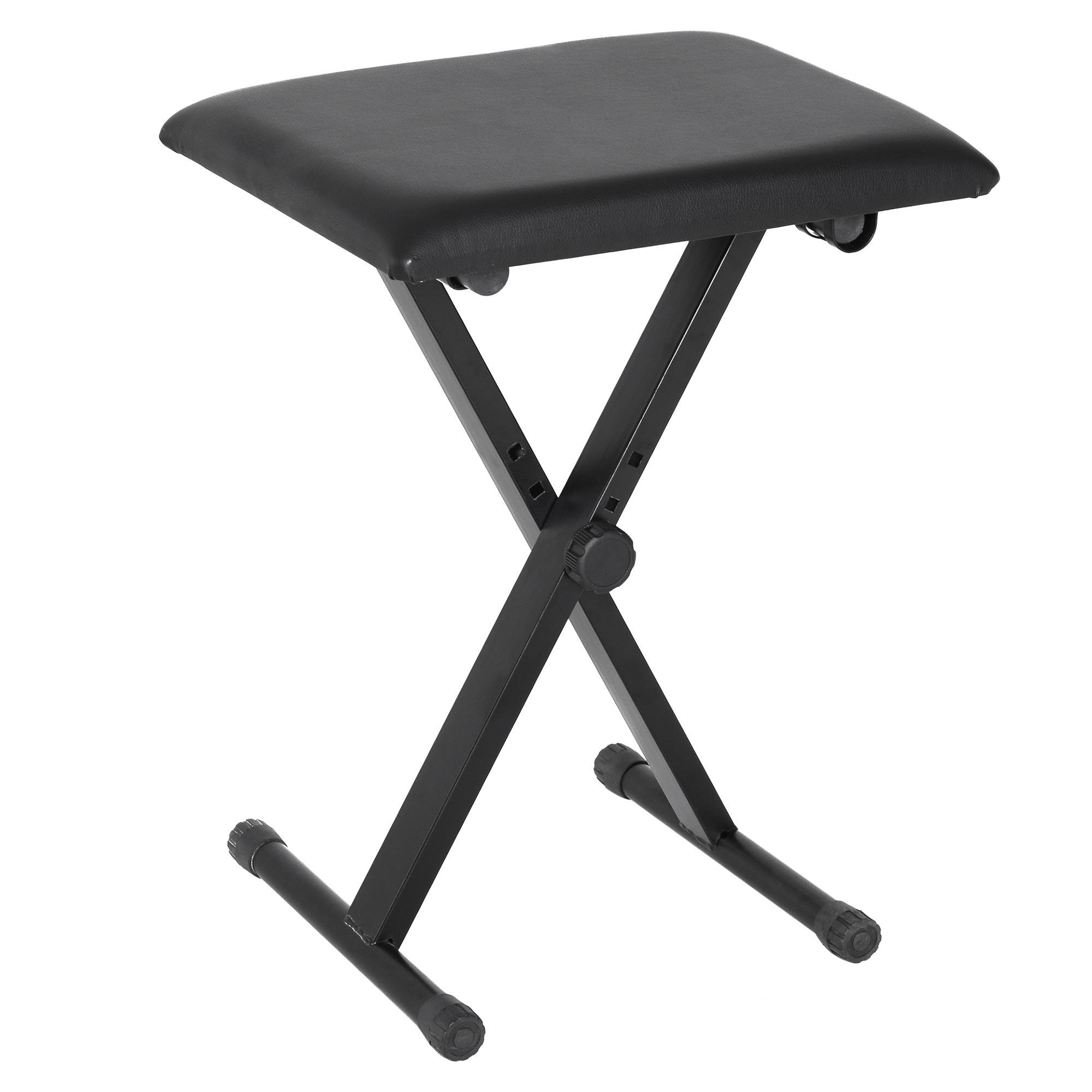 Black X-Style Piano Stool – Adjustable Folding Seat
