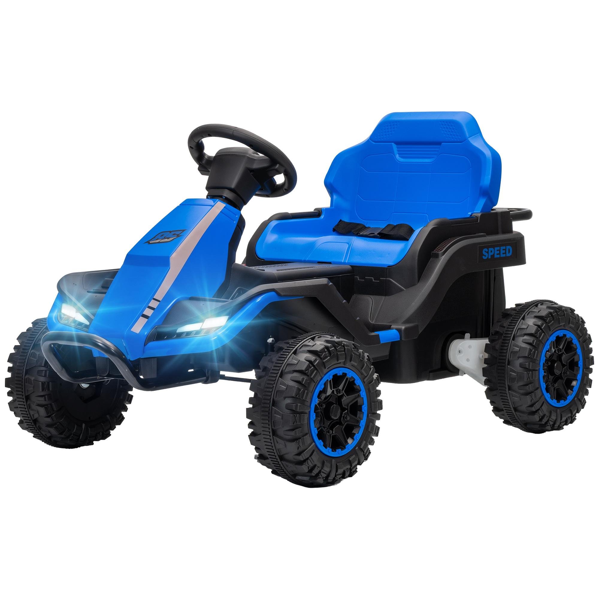 Blue 24V Dual Motor Car with Remote Control for Kids