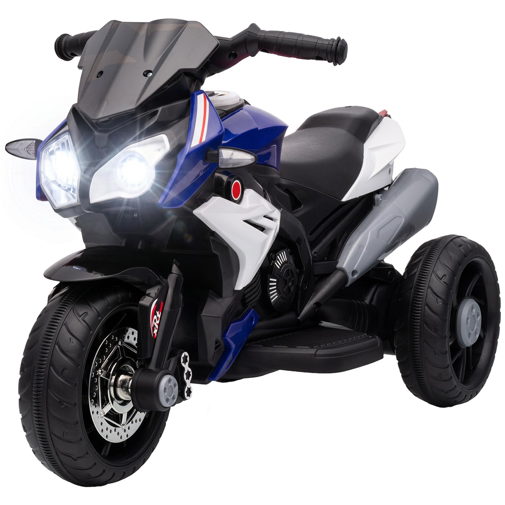 Blue Electric Trike Motorcycle with Music, Horn and Lights