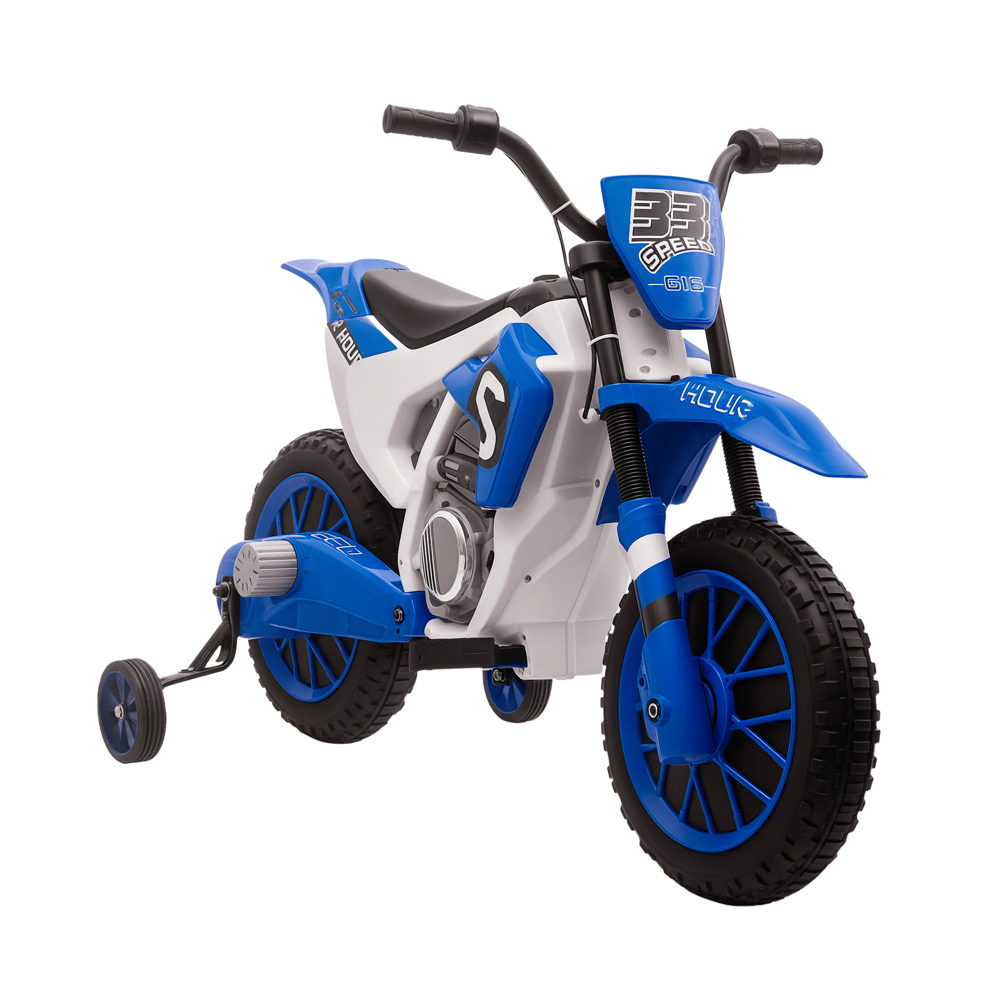 Blue 12V Ride-On Motorcycle with Dual Motors