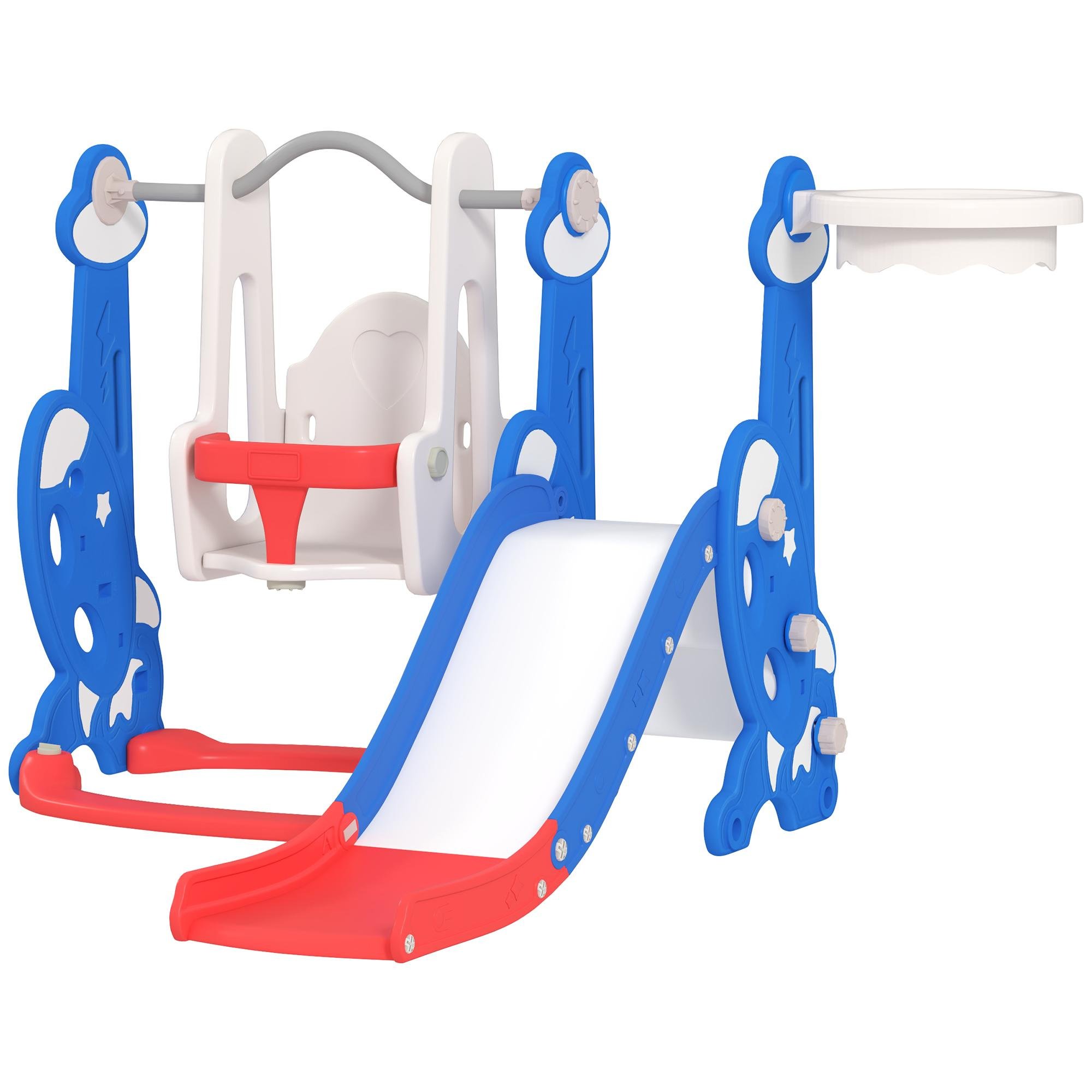 Blue 4-in-1 Toddler Playset with Swing and Slide