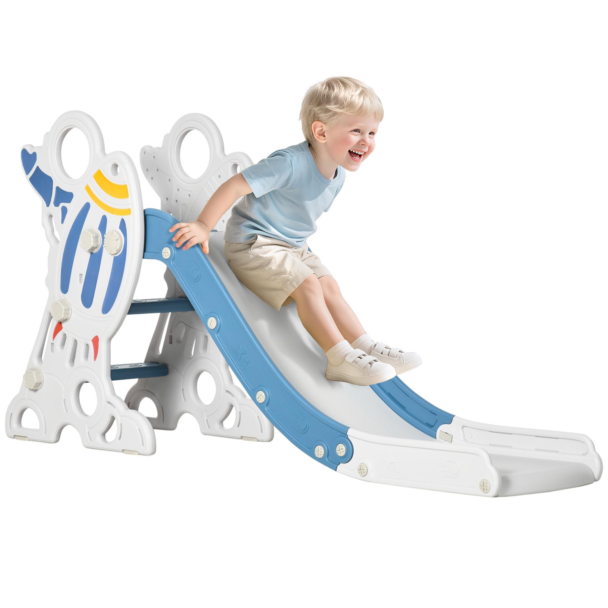 Blue Space Toddler Slide with Extended Buffer, 18–36 Months