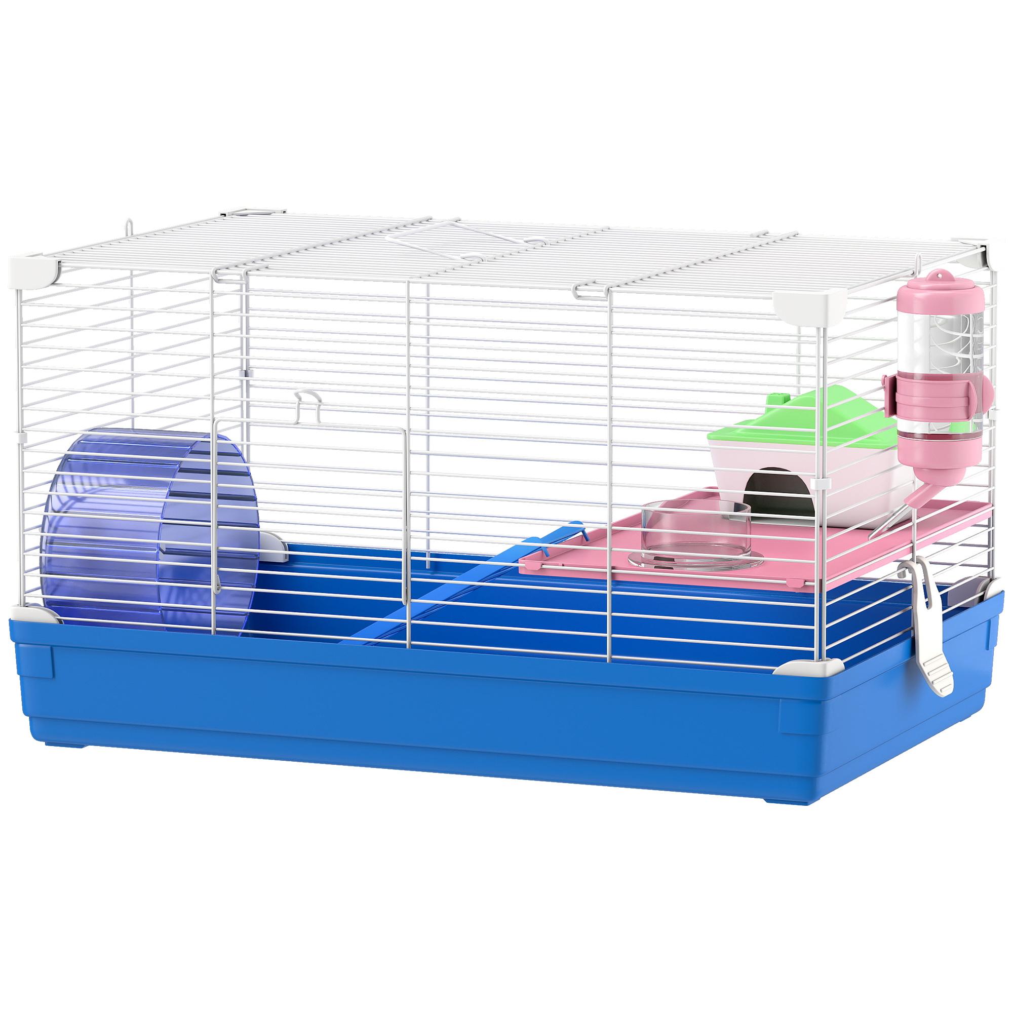 Blue Metal Hamster Cage, Two-Level Starter Kit 18.5 Inch
