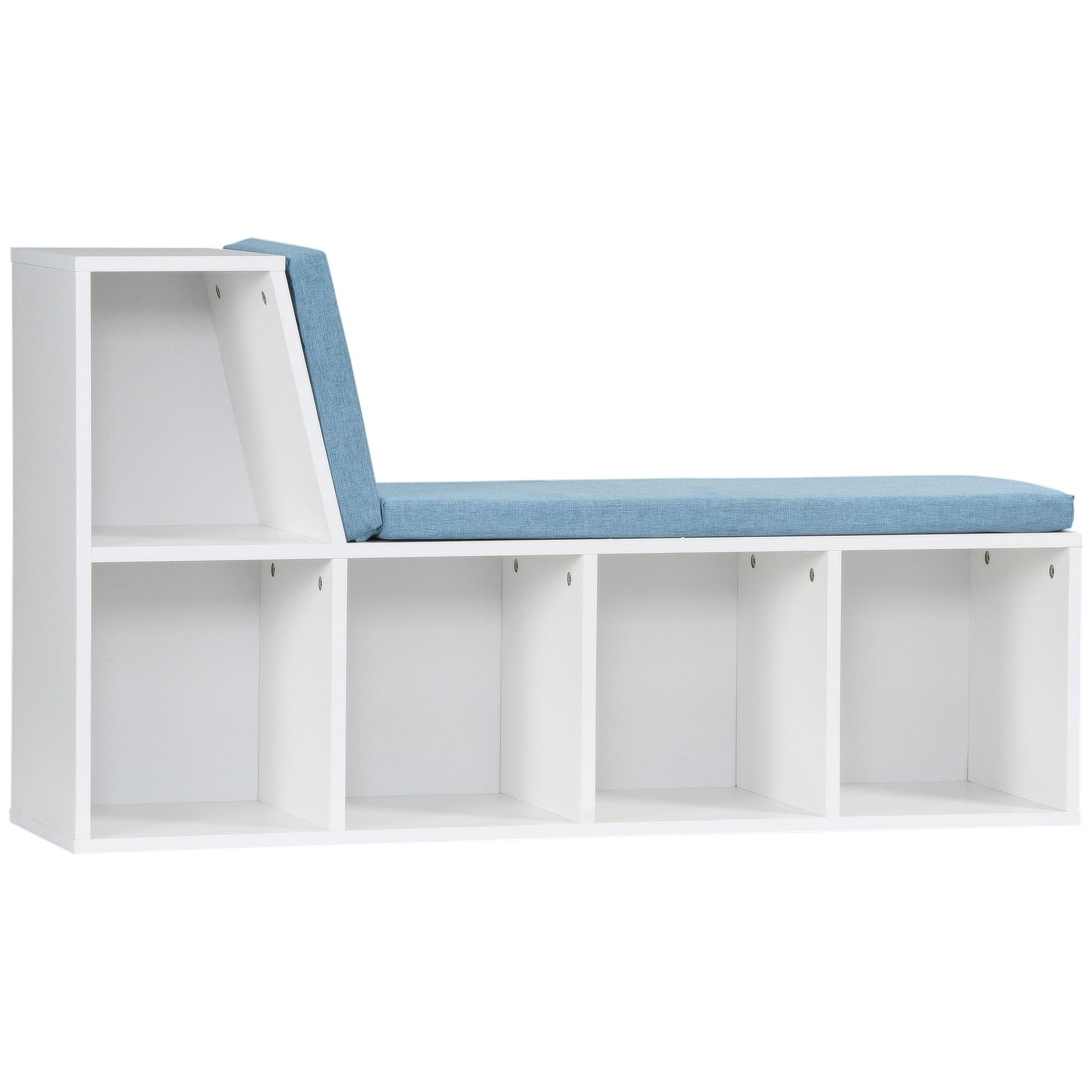 Blue Cushioned Cube Bookcase with Reading Nook