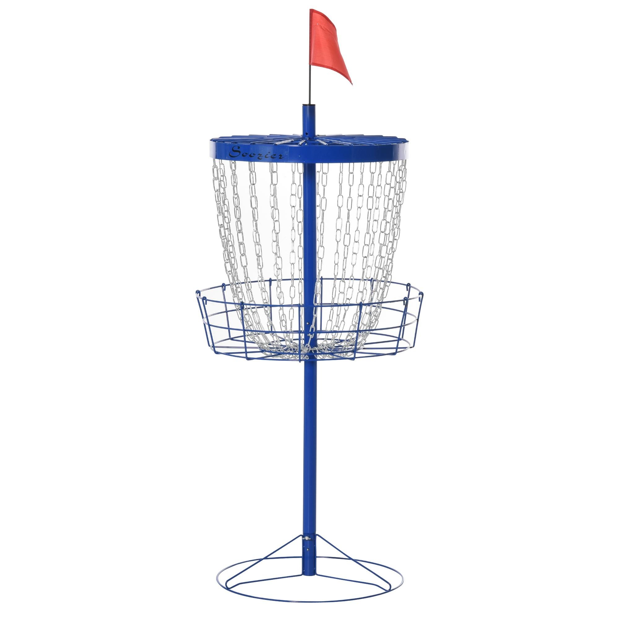 Blue 24-Chain Disc Golf Basket with Carry Bag