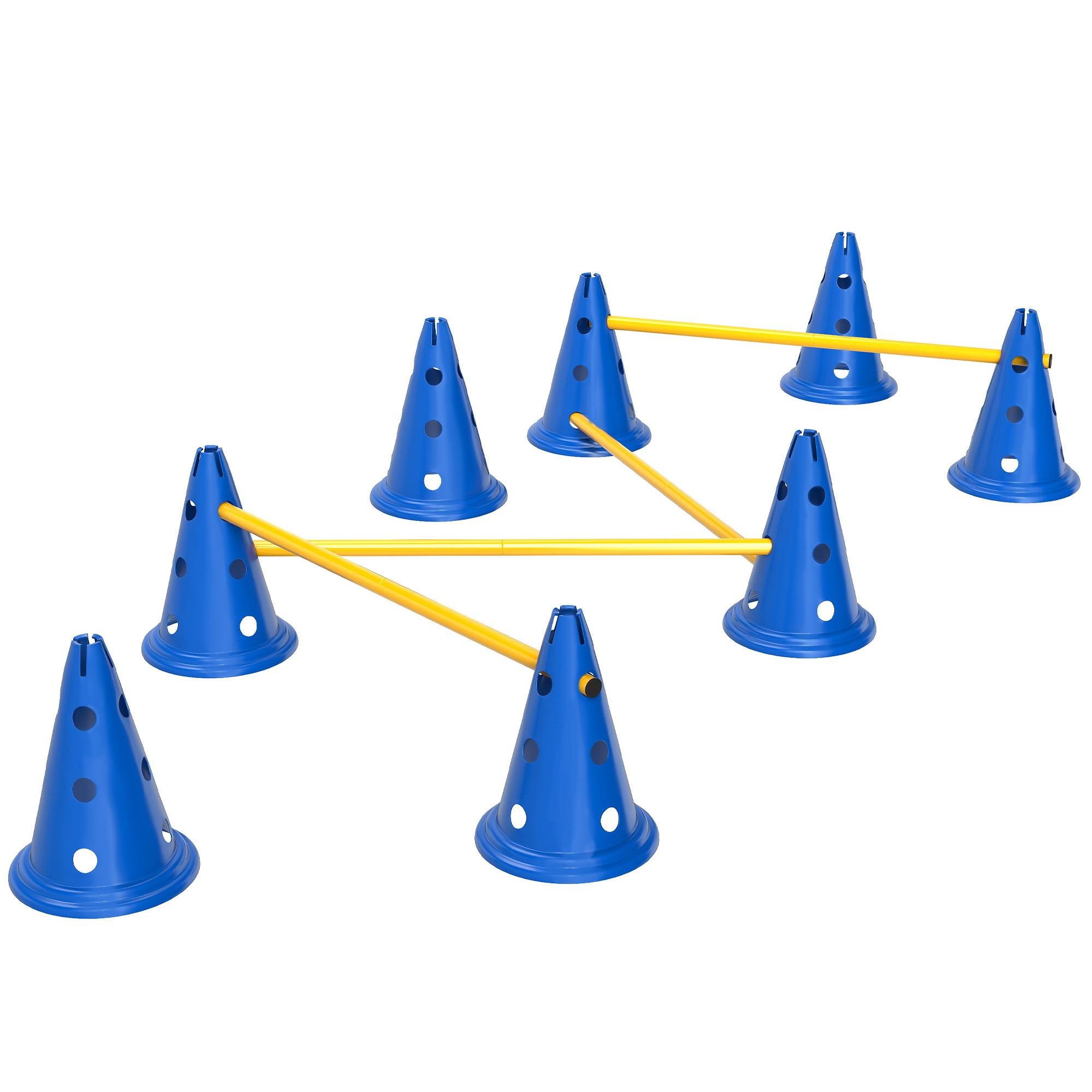 Blue Adjustable Agility Hurdles with Carry Bag