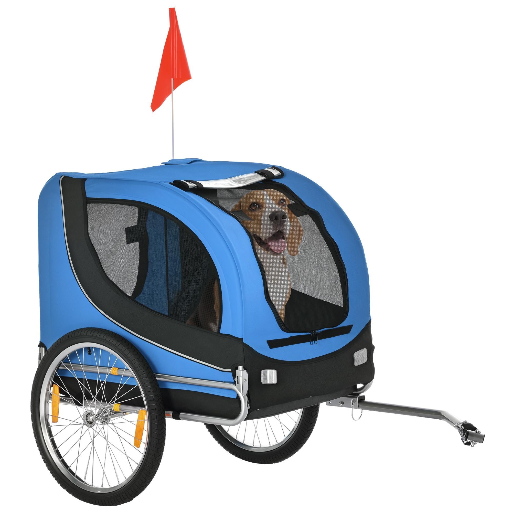 Blue Steel Dog Bike Trailer for Medium Dogs