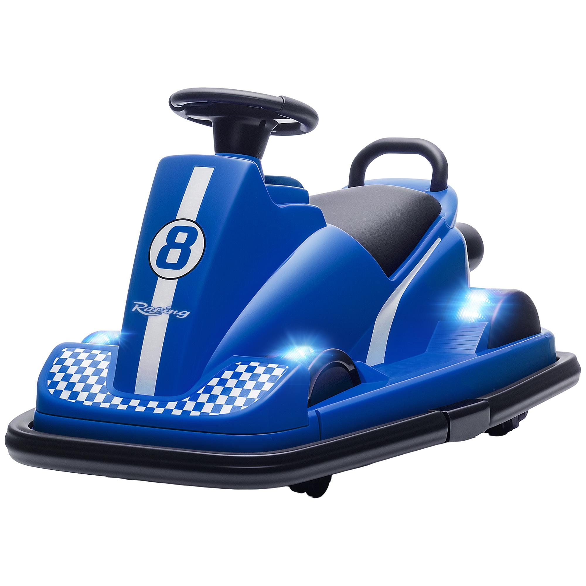 Blue 6V Spinning Bumper Car with Dual Motors
