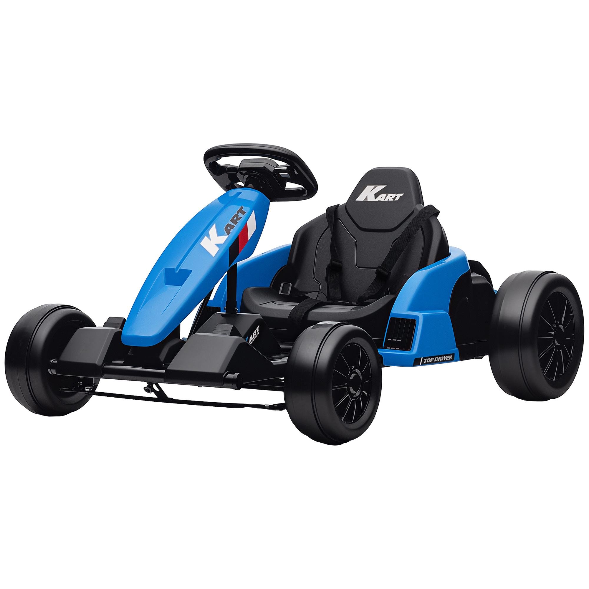 Blue Electric Drift Kart with Dual 150W Motors