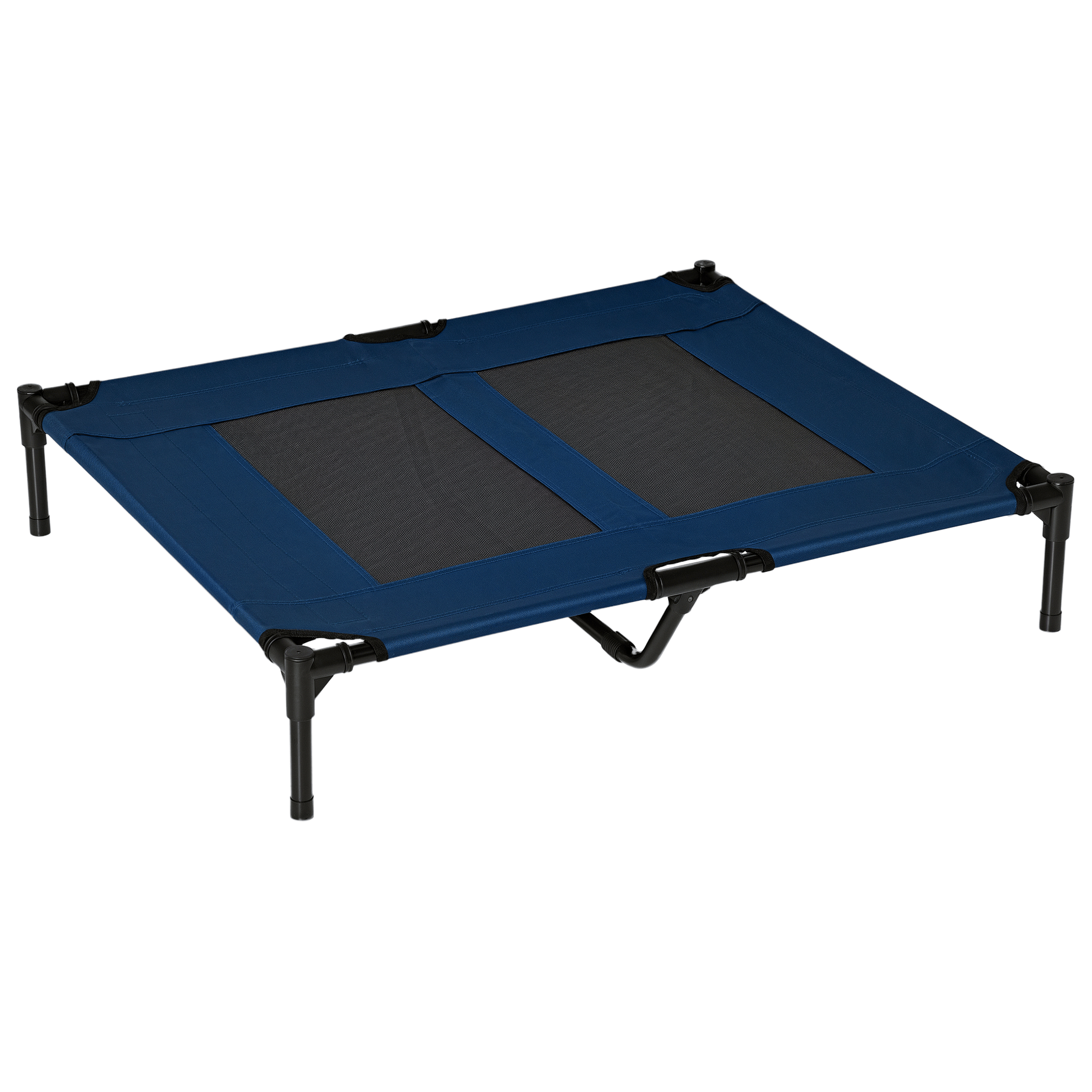 Blue Texteline Dog Cot with Breathable Mesh for Large Dogs
