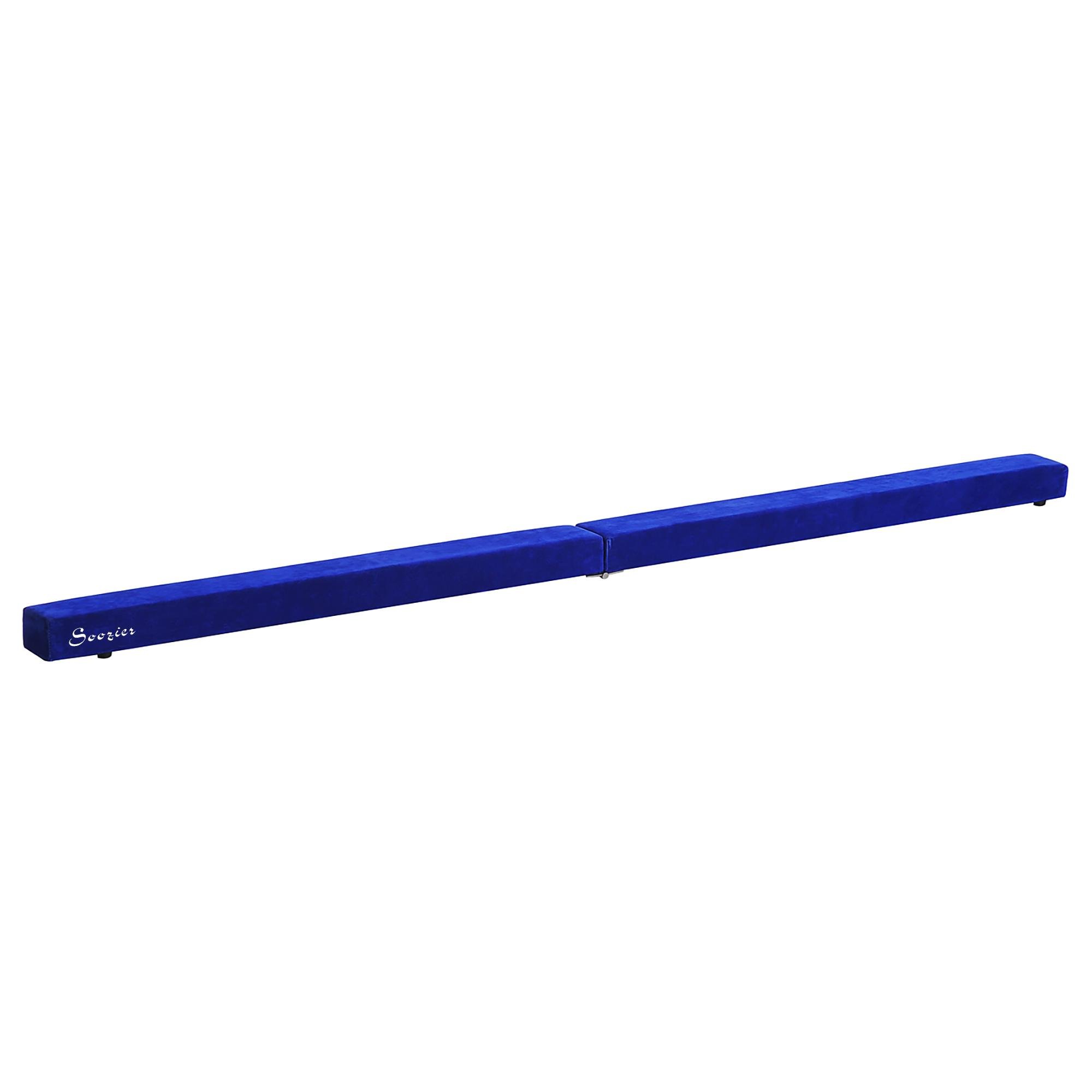 Blue 7ft Folding Balance Beam with Wood Core for Home Practice