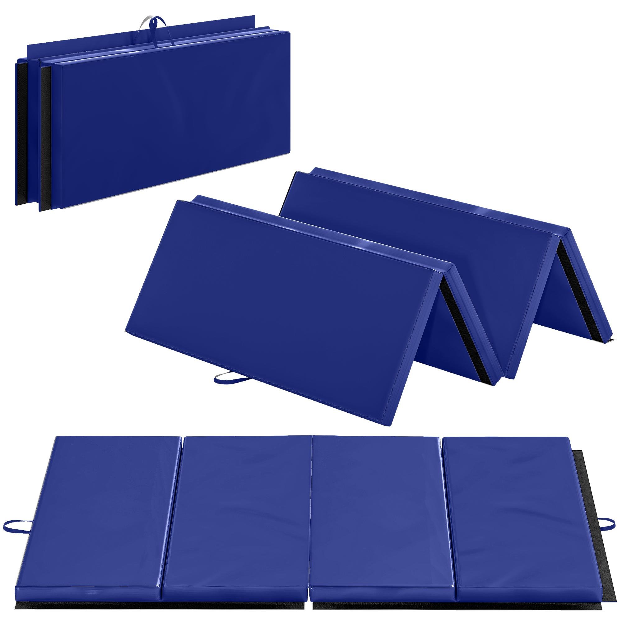 Blue 4 Panel Folding Mat, 2 in Thick Gymnastics Floor Mat