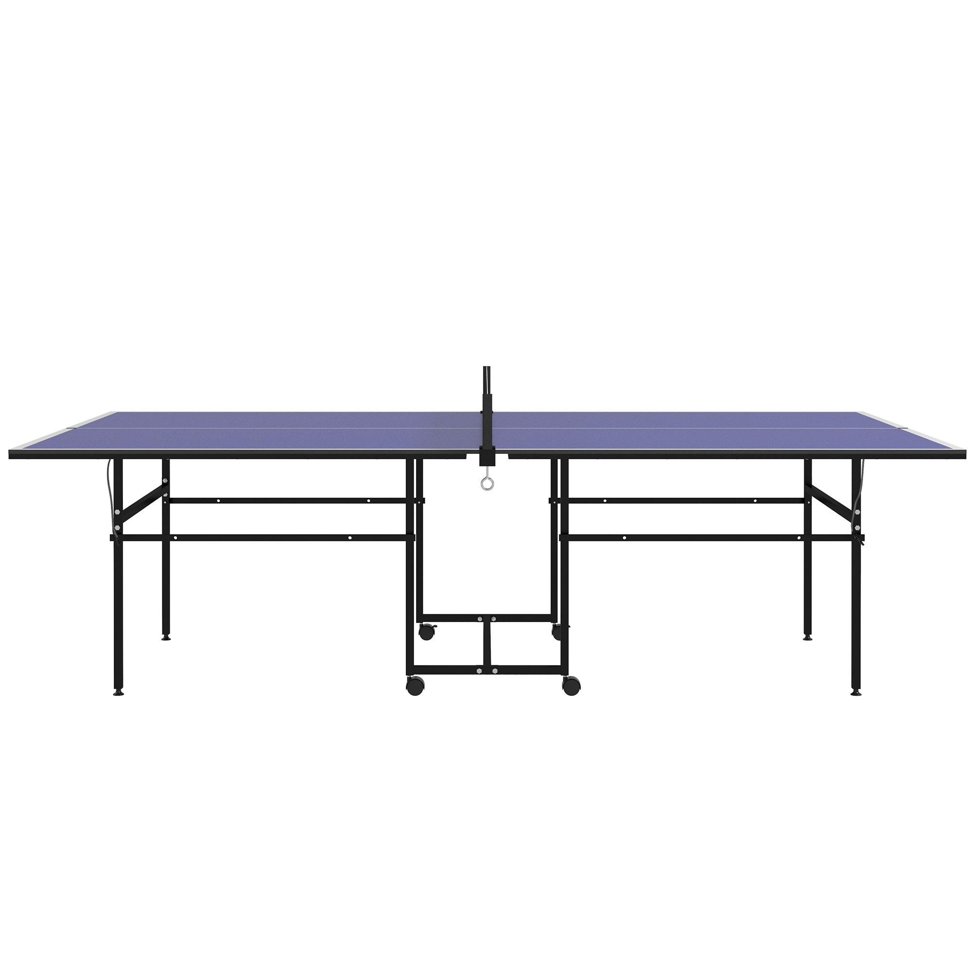 Blue Full Size Table Tennis Table with Folding Design