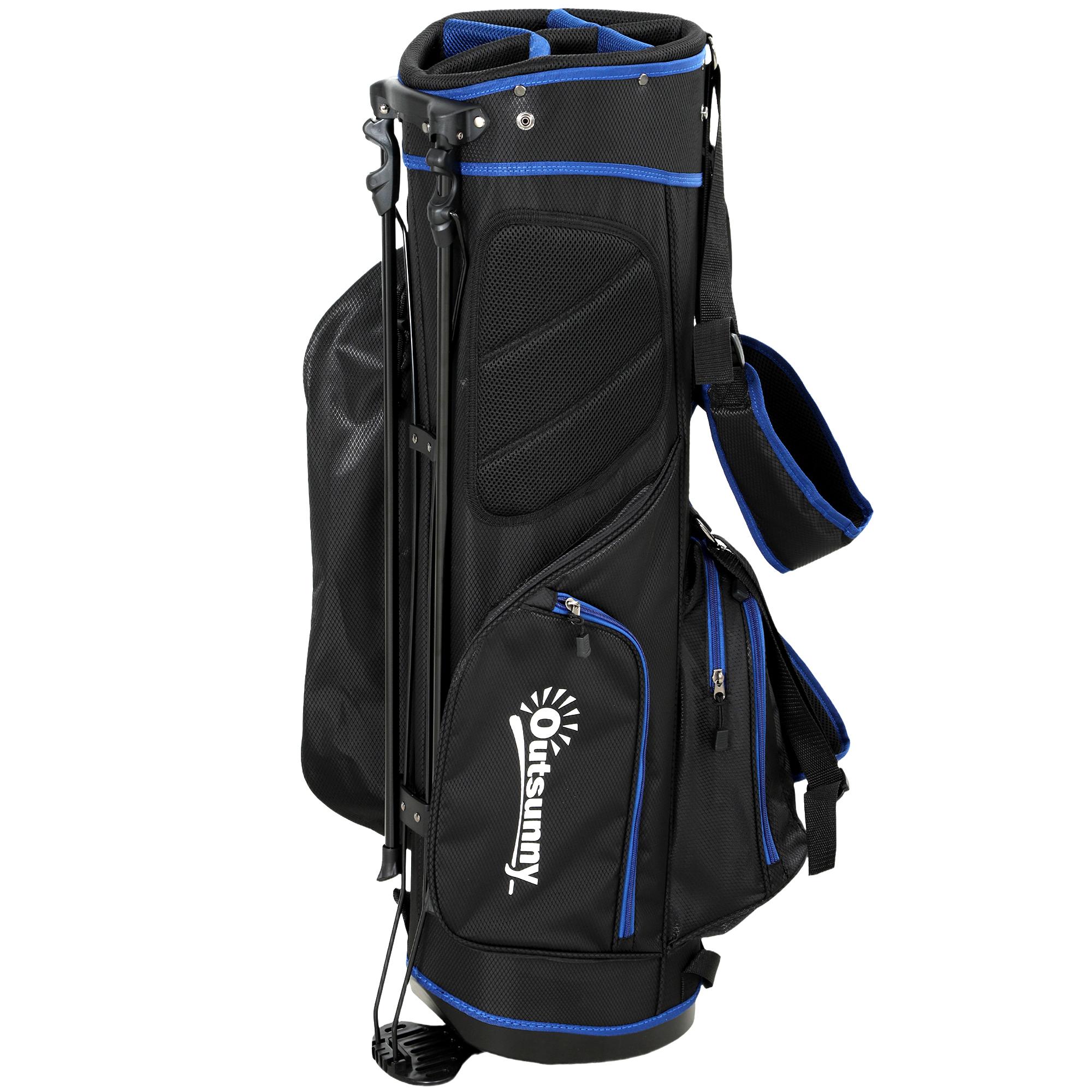 Blue Golf Stand Bag with 6-Way Dividers for Course Carry