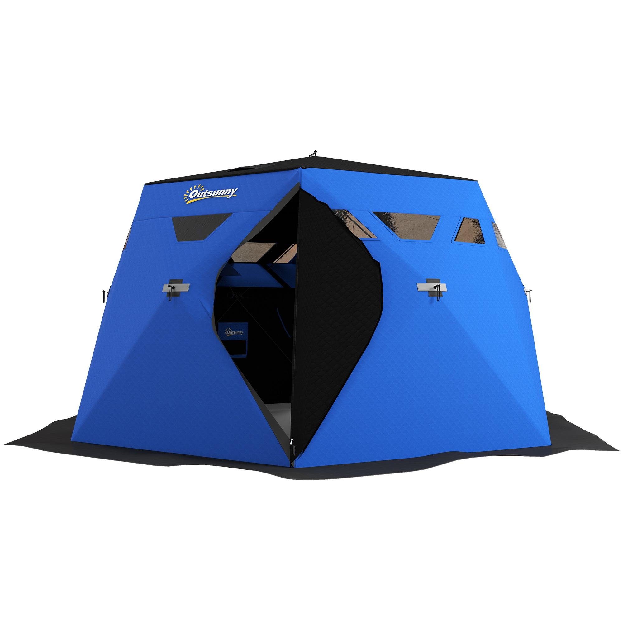 Blue Insulated Ice Shelter, 3-4 Person Pop-Up Tent