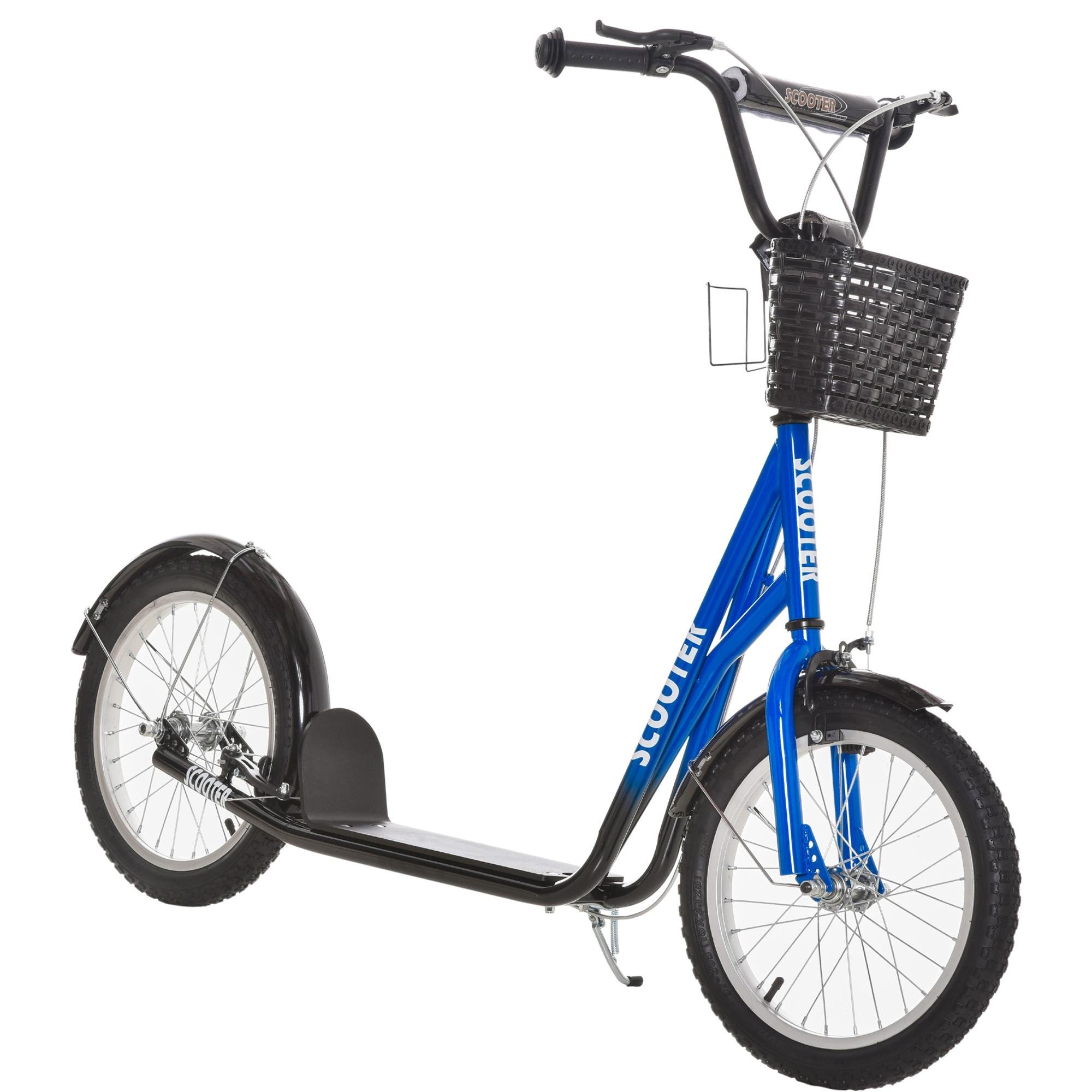 Blue 16-Inch Kids Scooter with Adjustable Handlebar for Ages 5-12