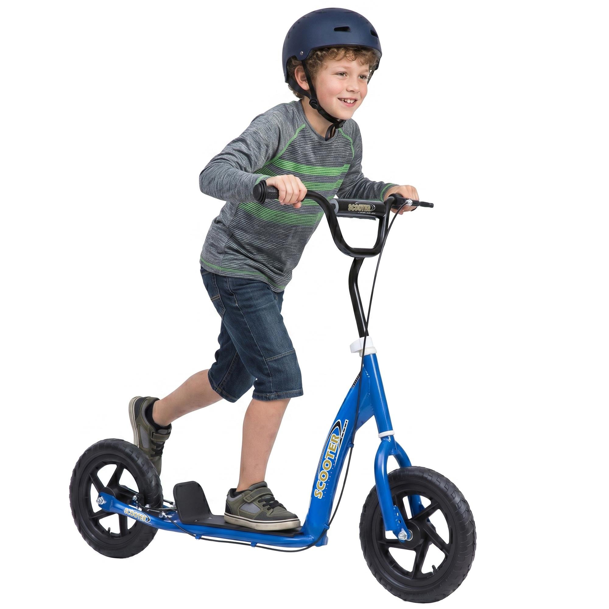 Blue Steel Kids Scooter with Adjustable Handlebar