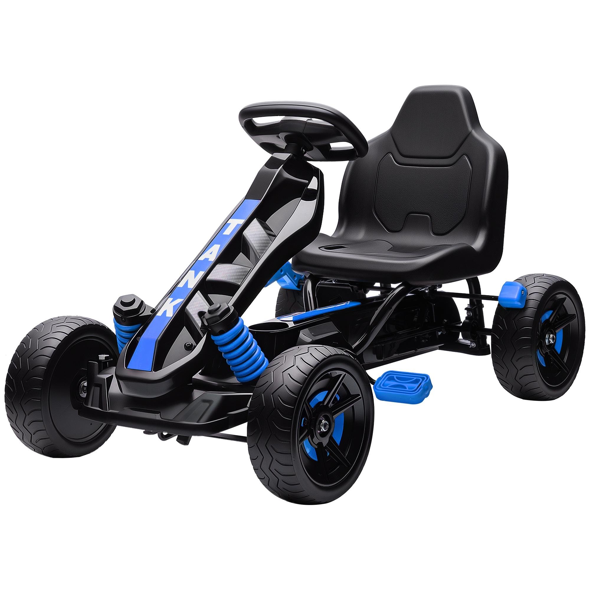 Blue EVA Pedal Go Kart with Automatic Clutch for Kids