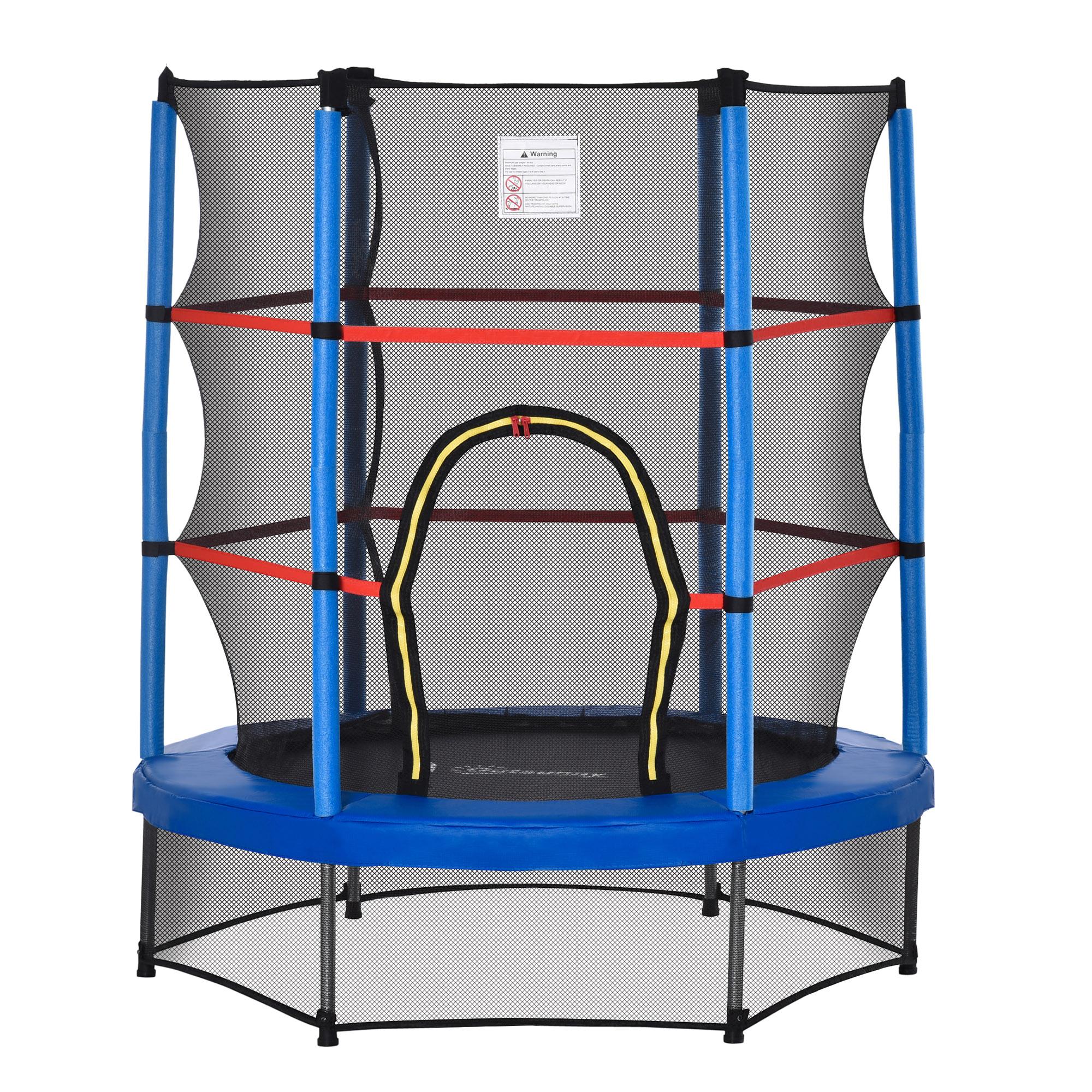 Blue 55 Inch Bungee Trampoline with Enclosure Net