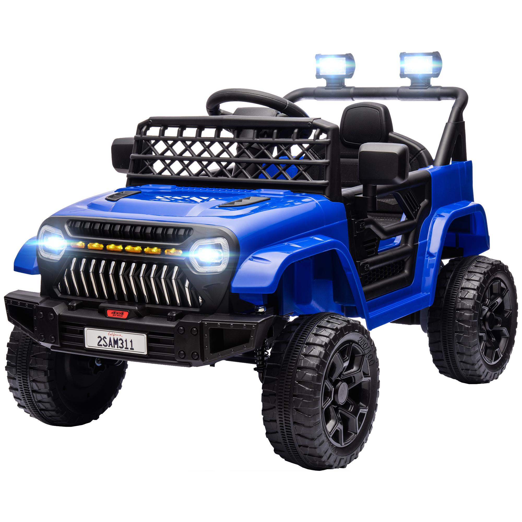 Blue 12V Dual Motor Truck Ride-On with Remote Control