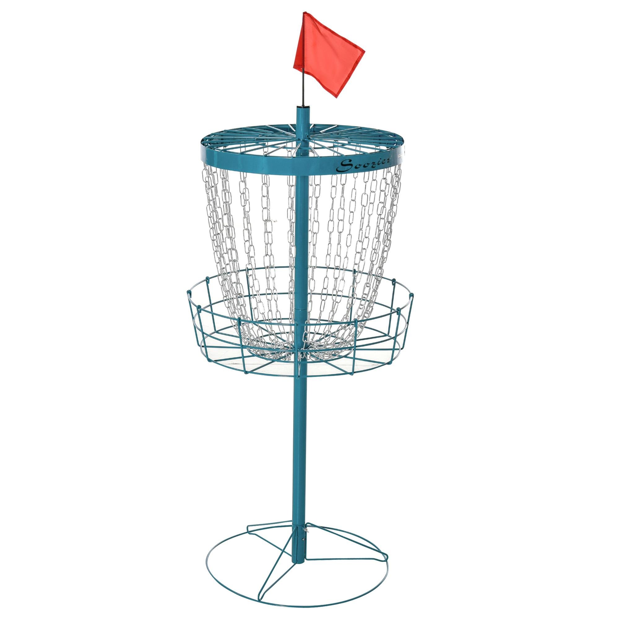 24-Chain Blue Disc Golf Basket with Carry Bag