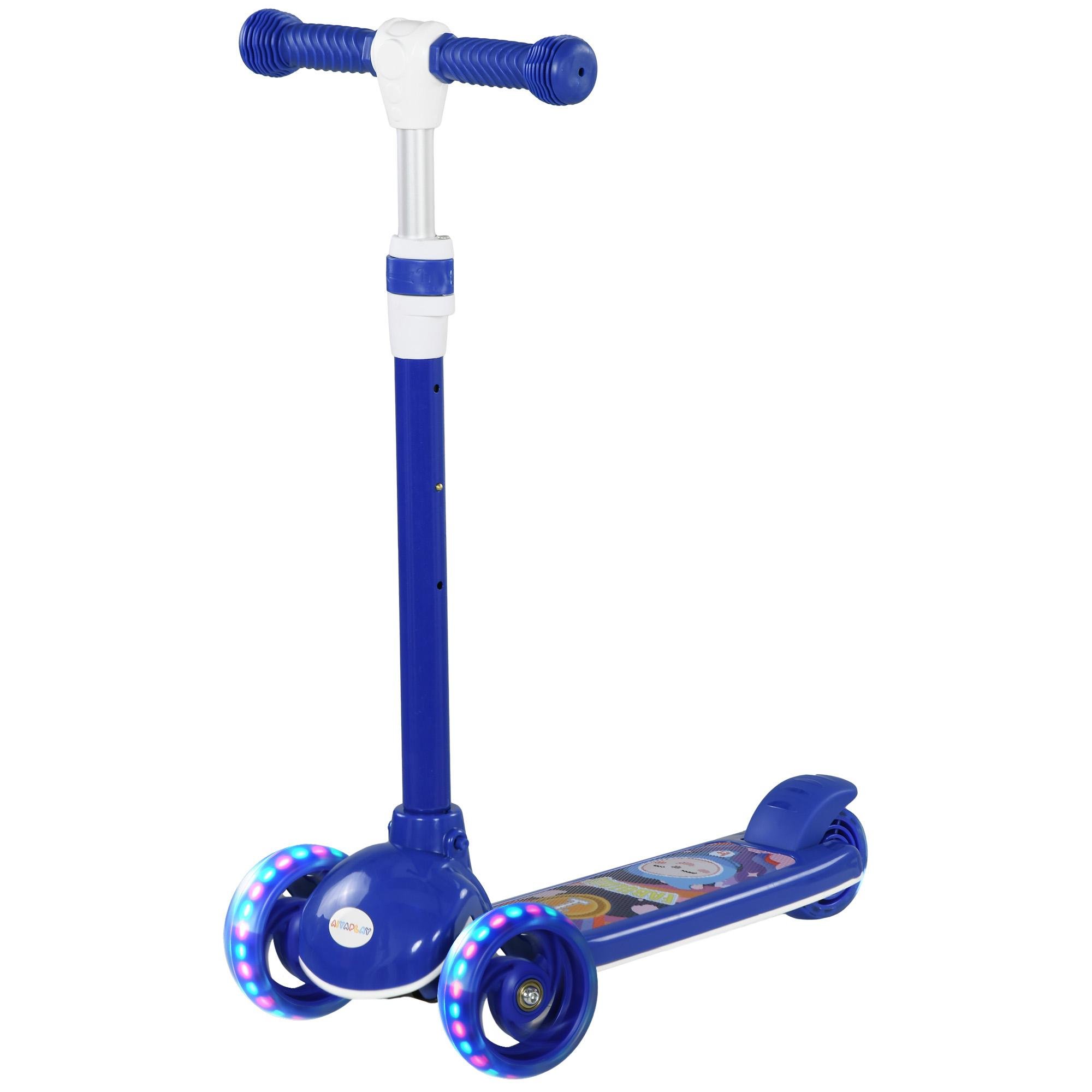Blue Adjustable Toddler Scooter with LED Wheels