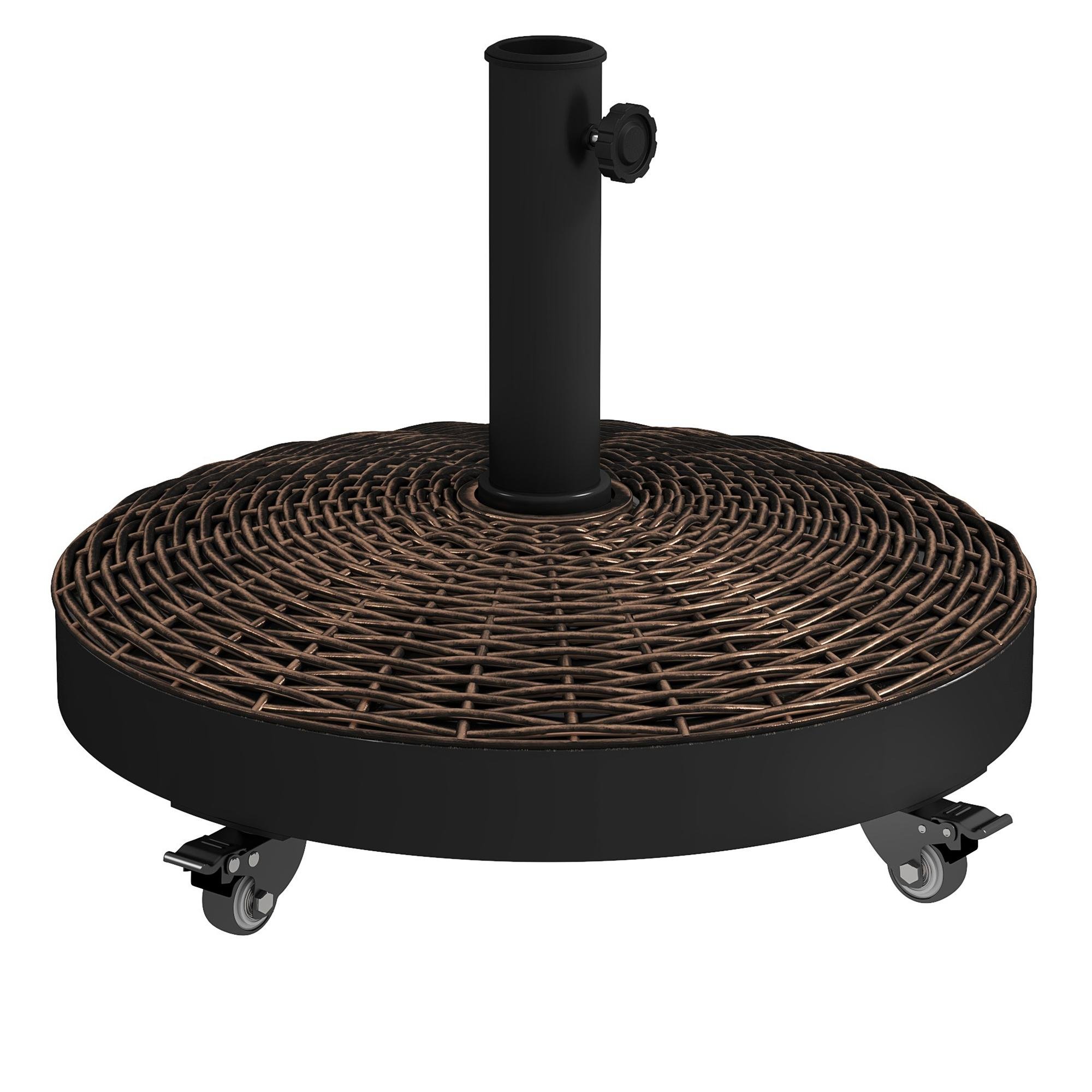 20.5 inch wheeled parasol base with Bronze Finish