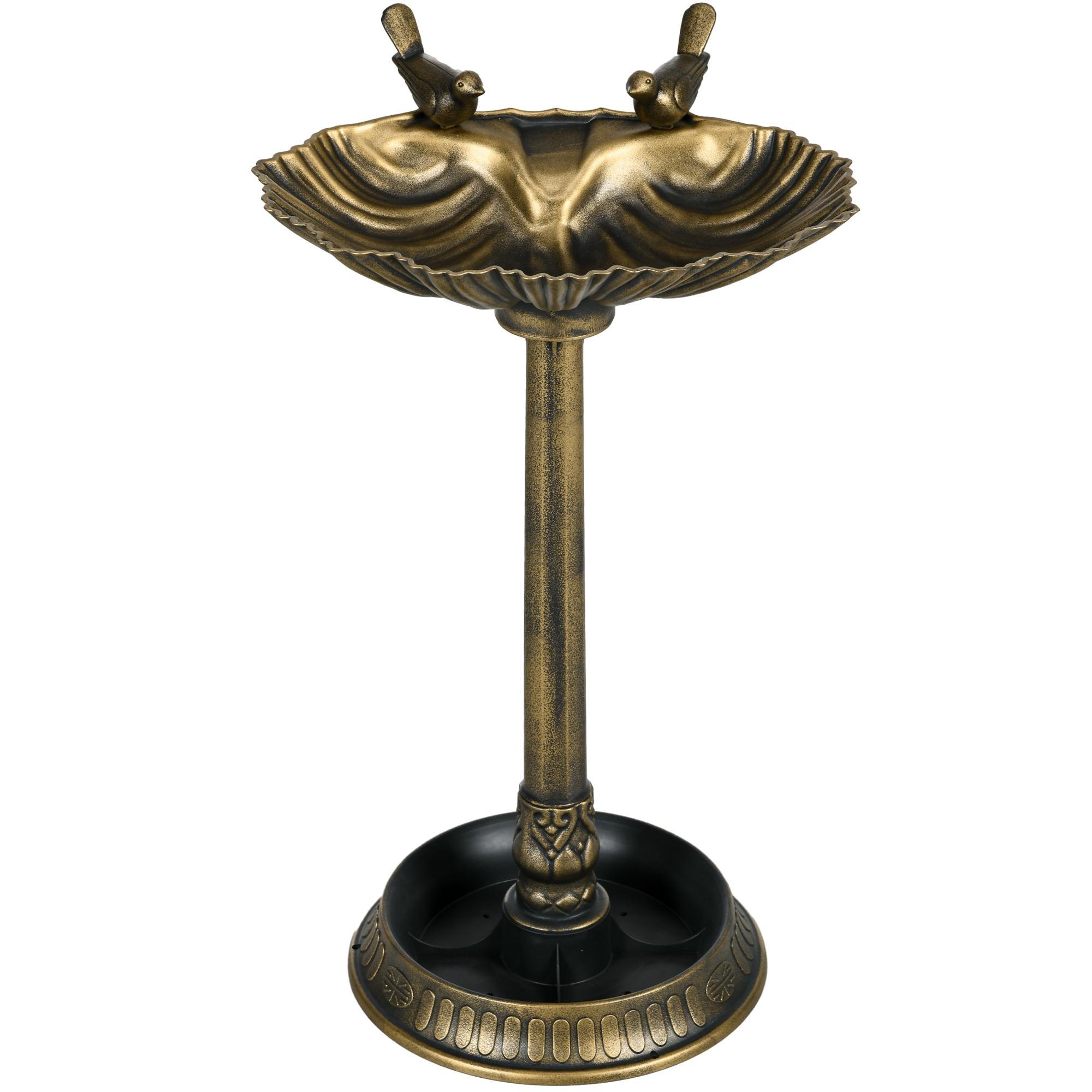 Bronze Polypropylene Bird Bath with Planter Base, 32 in