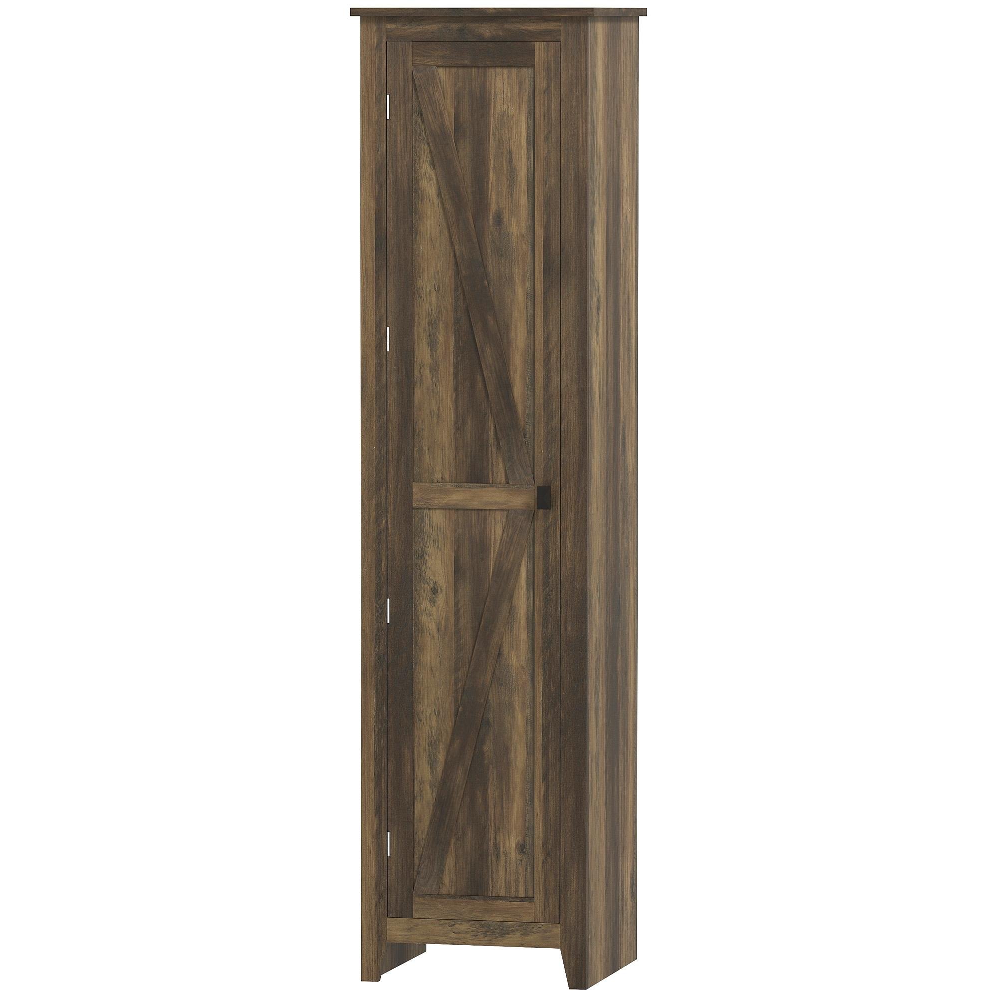 Brown 67 Inch Pantry Cabinet with 5-Tier Storage