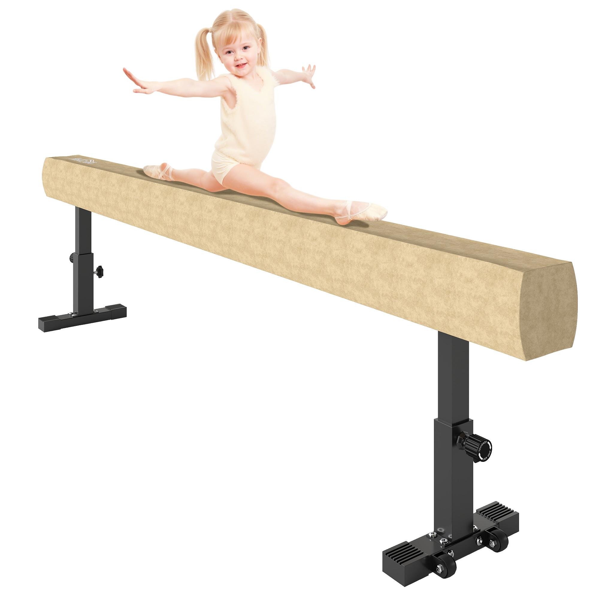 Brown 7.5ft Balance Beam with Adjustable Heights