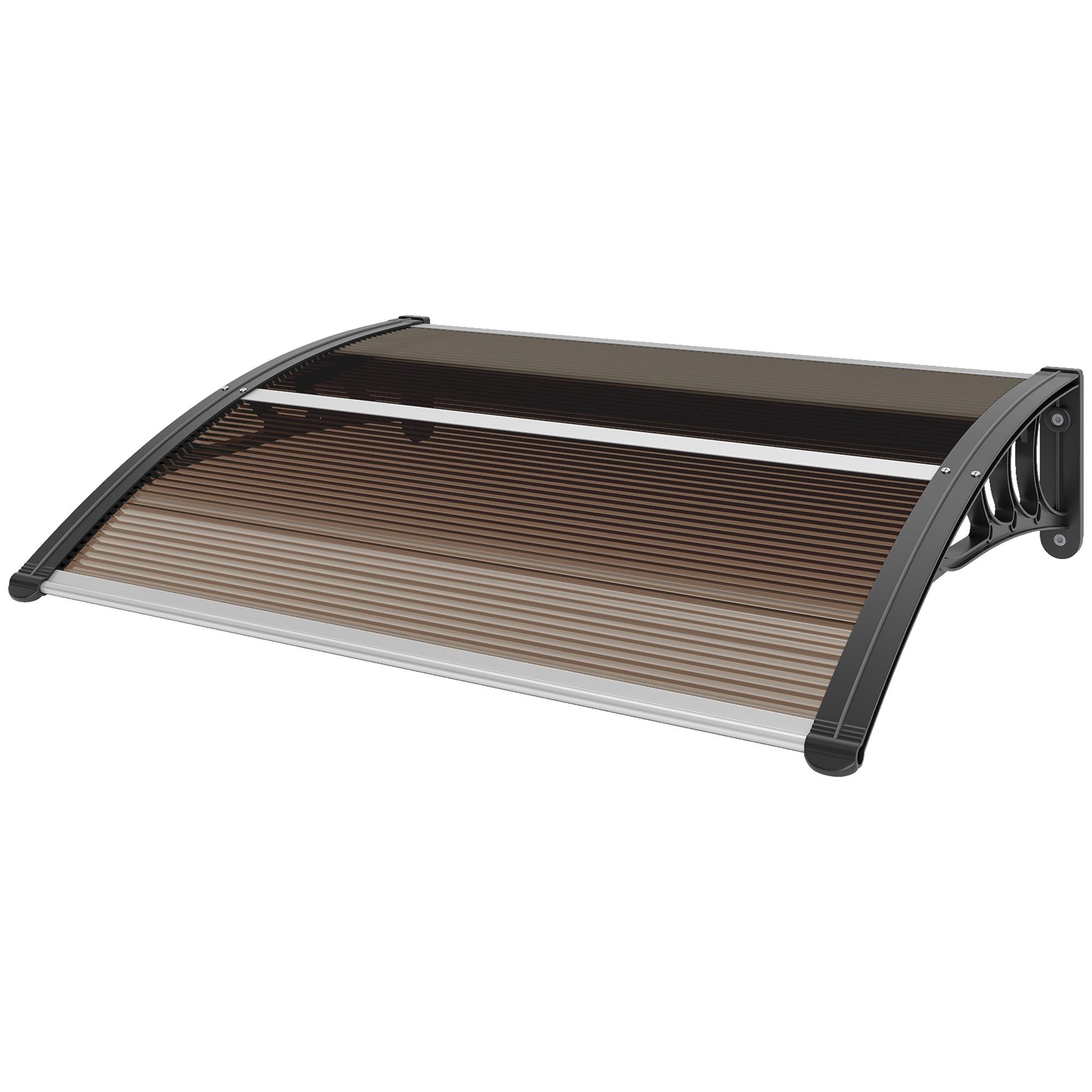 Brown 47 Inch Door Awning, Polycarbonate Cover