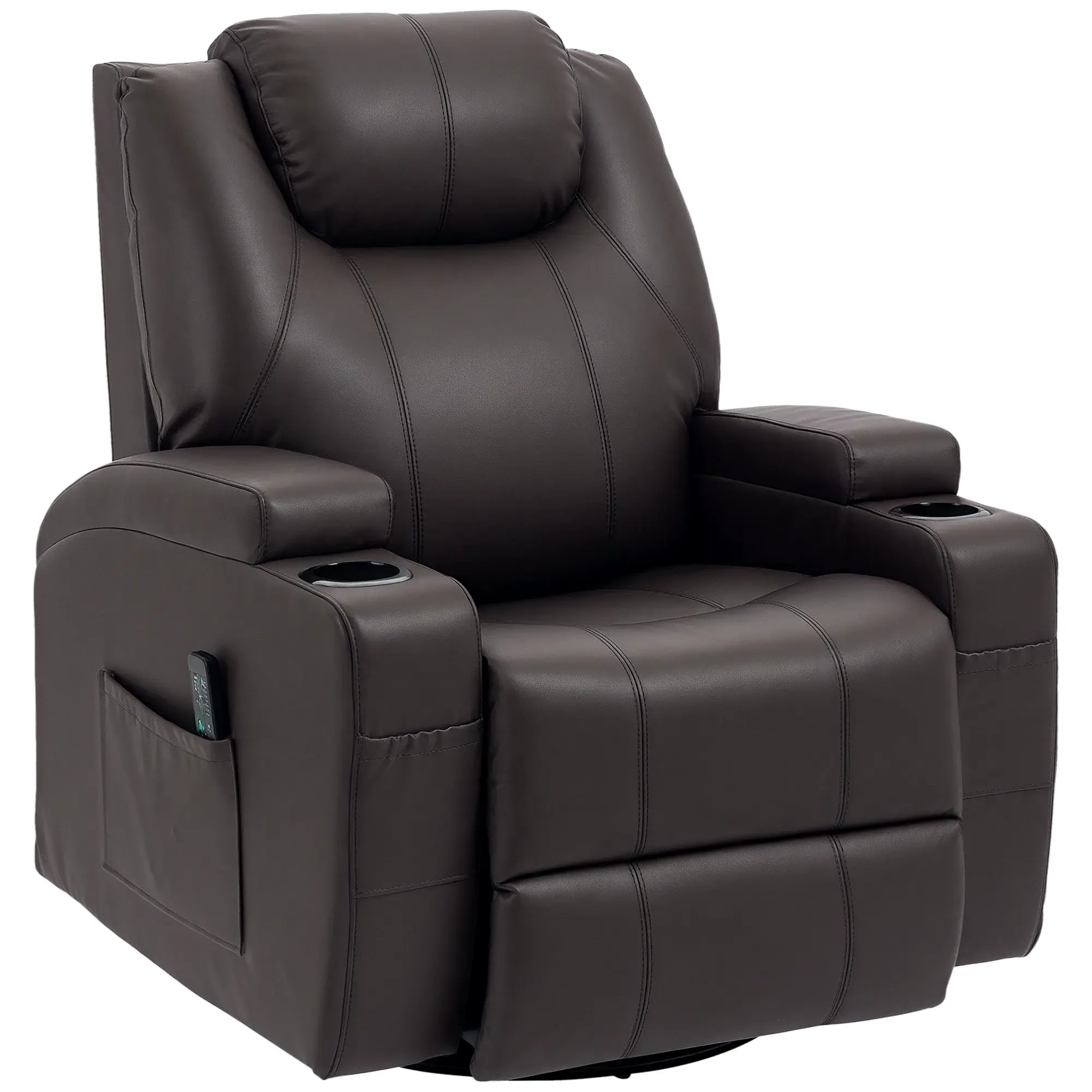 Brown Massage Recliner Chair with 8 Vibration Points