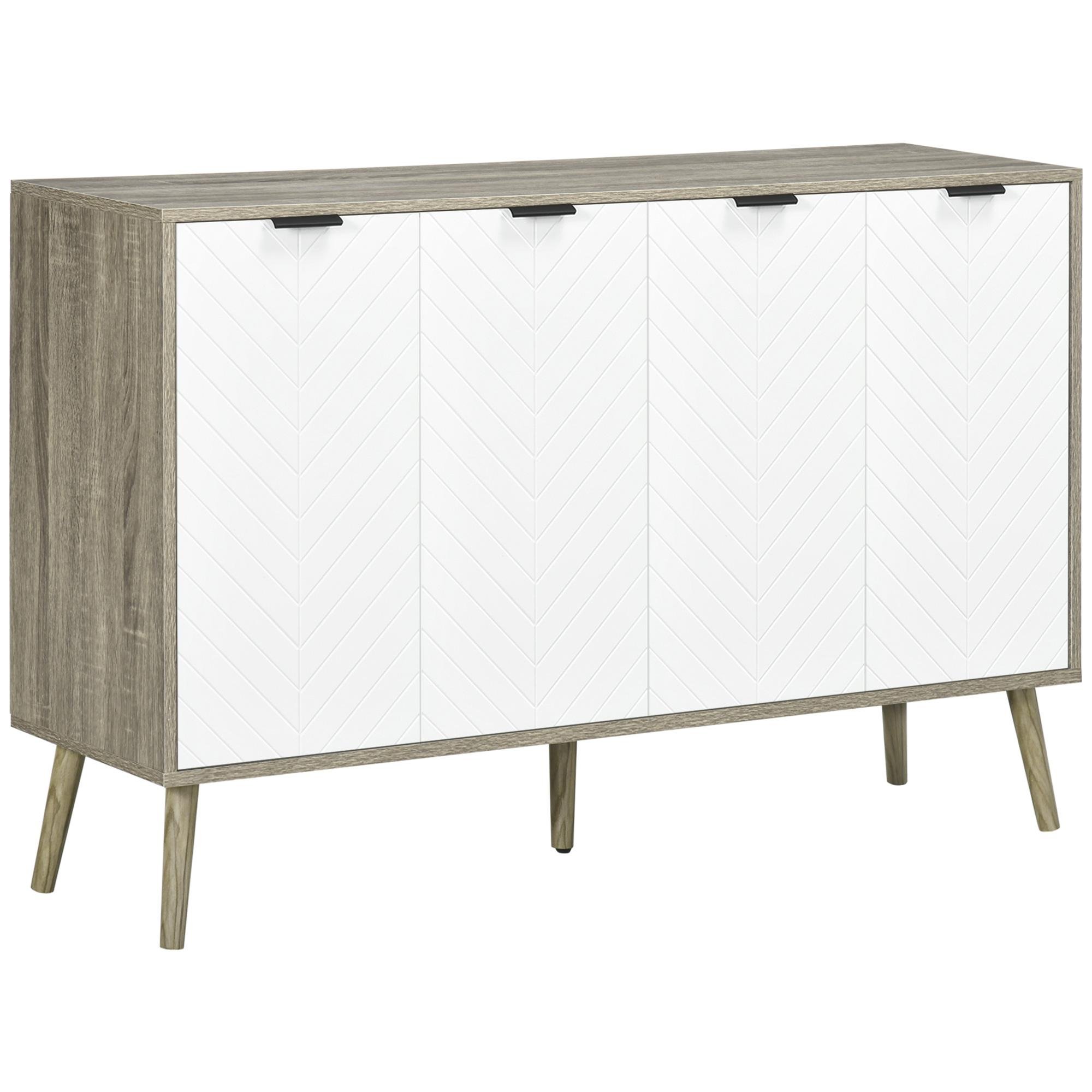 Brown Four Door Sideboard with Adjustable Shelves