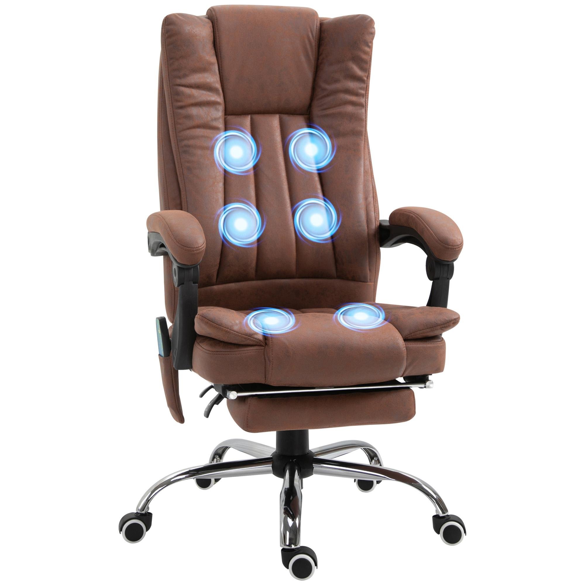 Brown Leathaire Massage Chair with Retractable Footrest