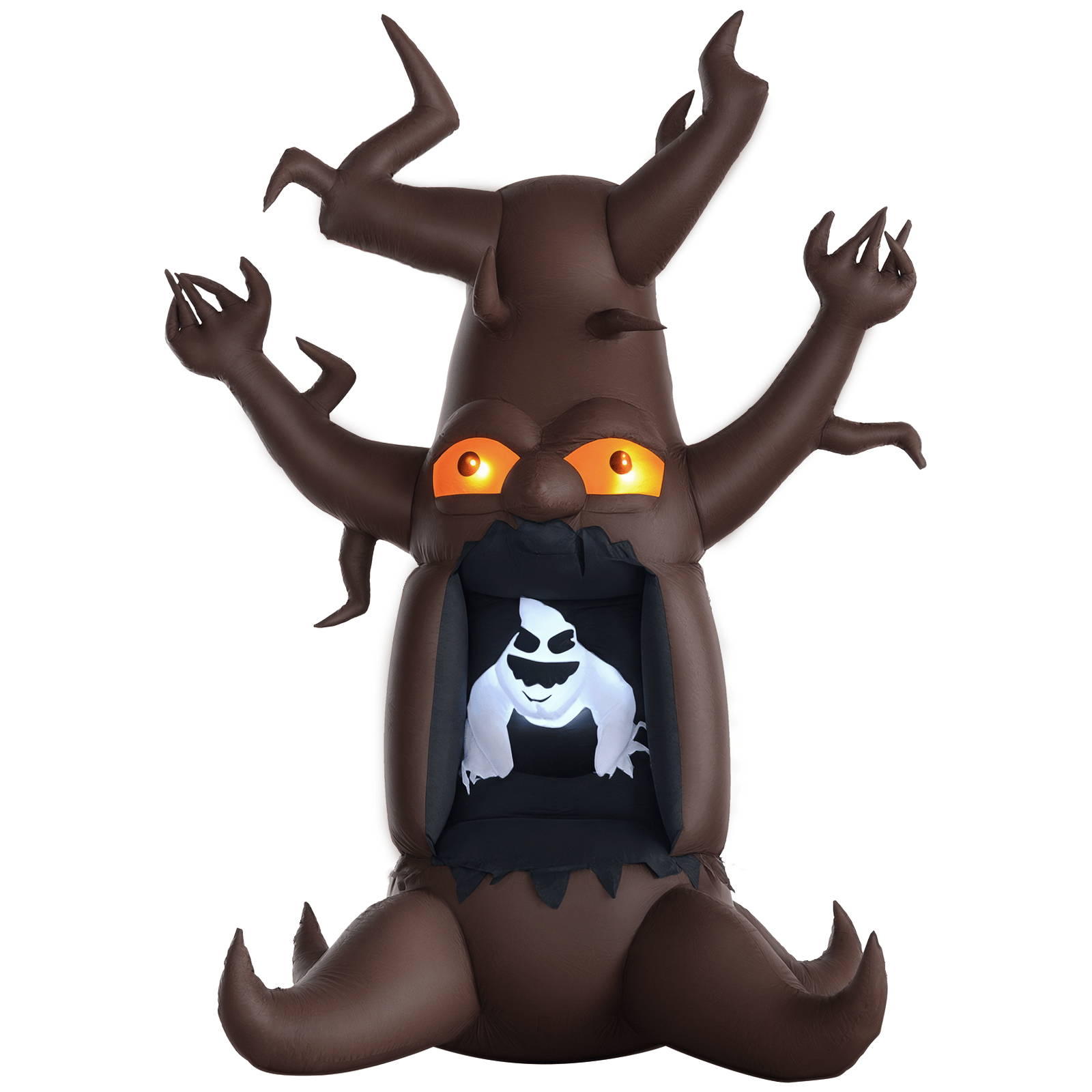 Brown Haunted Tree Inflatable with LED Ghost, 240 cm