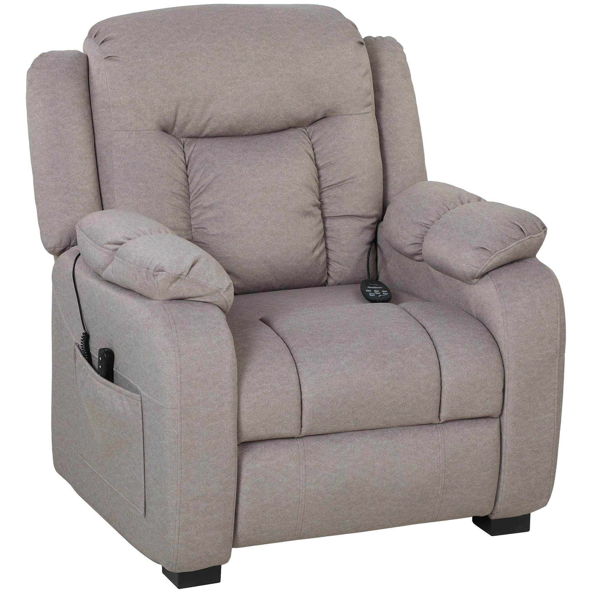 Brown Velvet Massage Recliner with 150° Power Recline