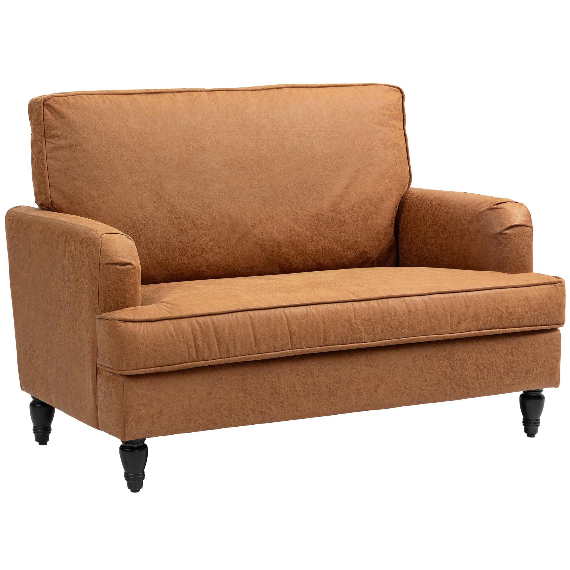 Brown Oversized Leathaire Accent Chair with 35.4 in. Wide Seat