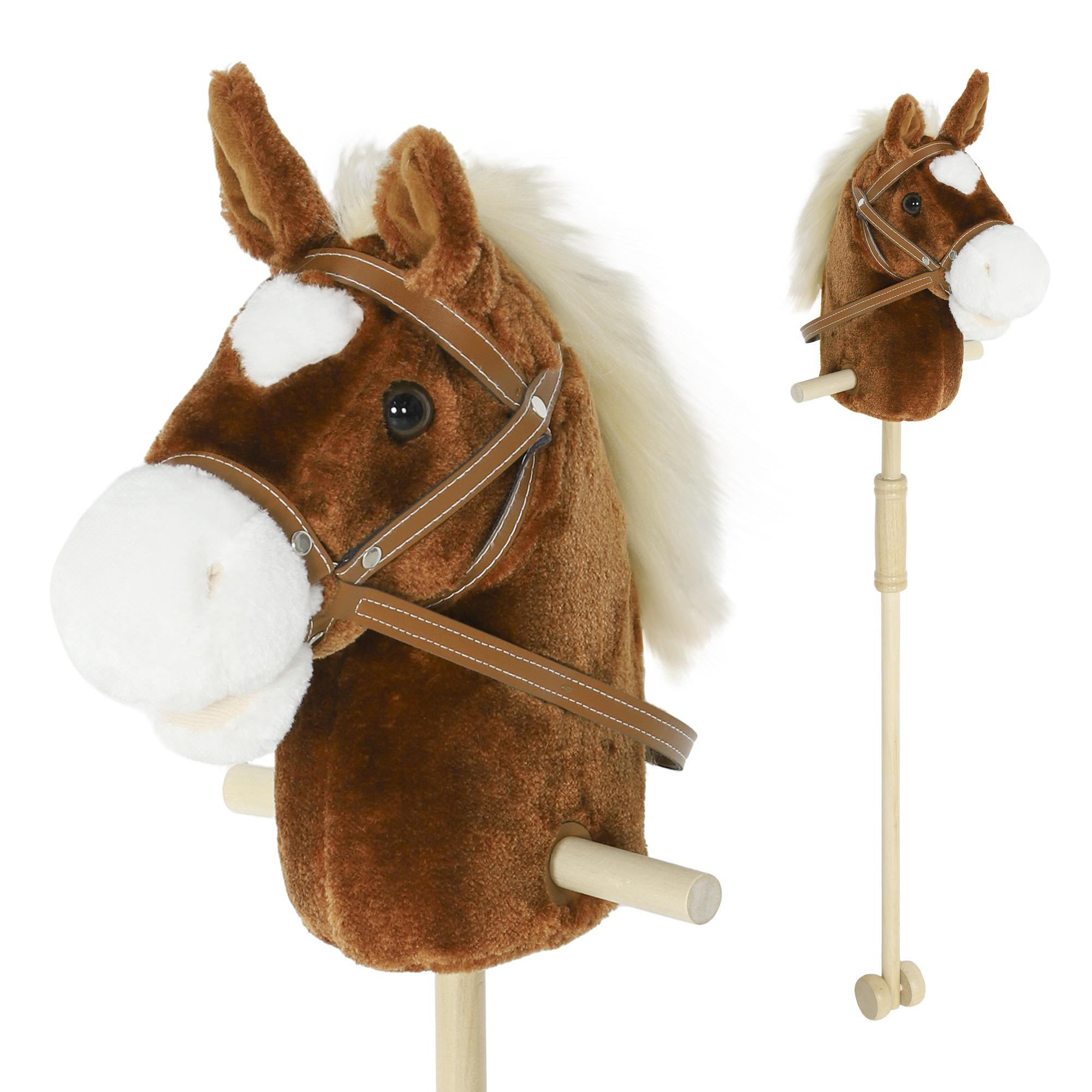 Brown Wheeled Hobby Horse with Neighing Sounds