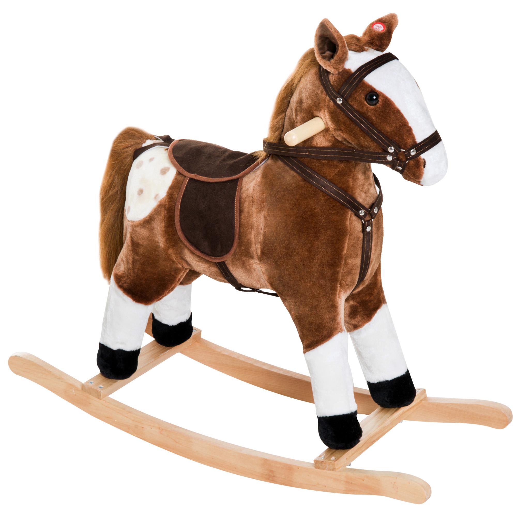 Plush Rocking Horse with Sounds for Indoor Play
