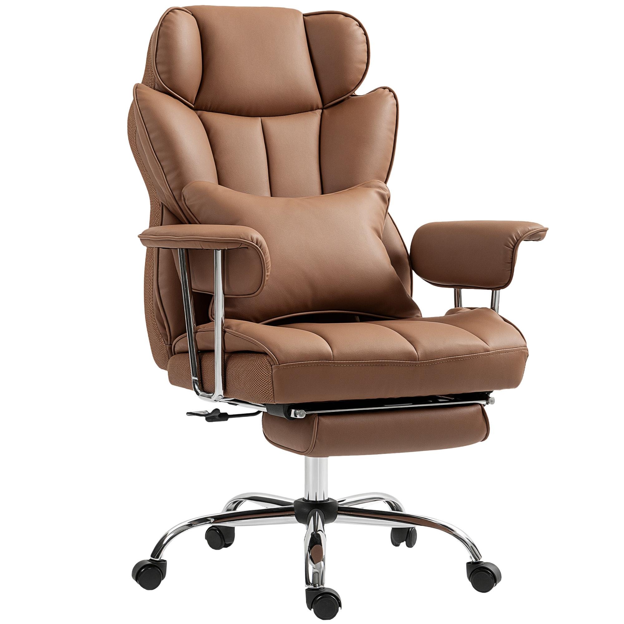 Brown PU Leather Massage Chair, 400 lb Capacity