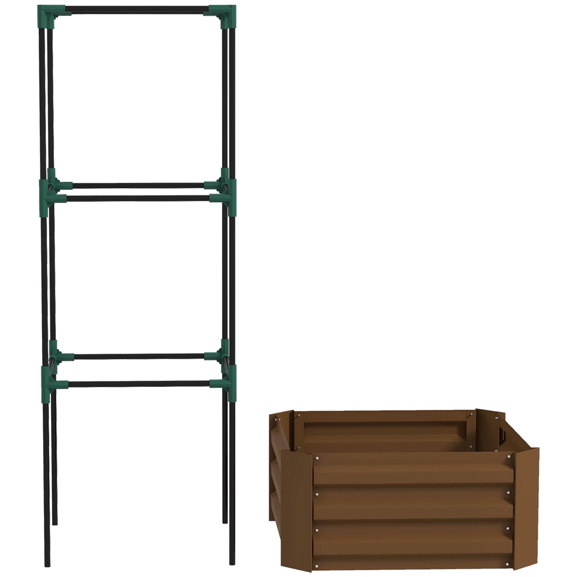 Brown 3-Tier Trellis Planter for Climbing Plants