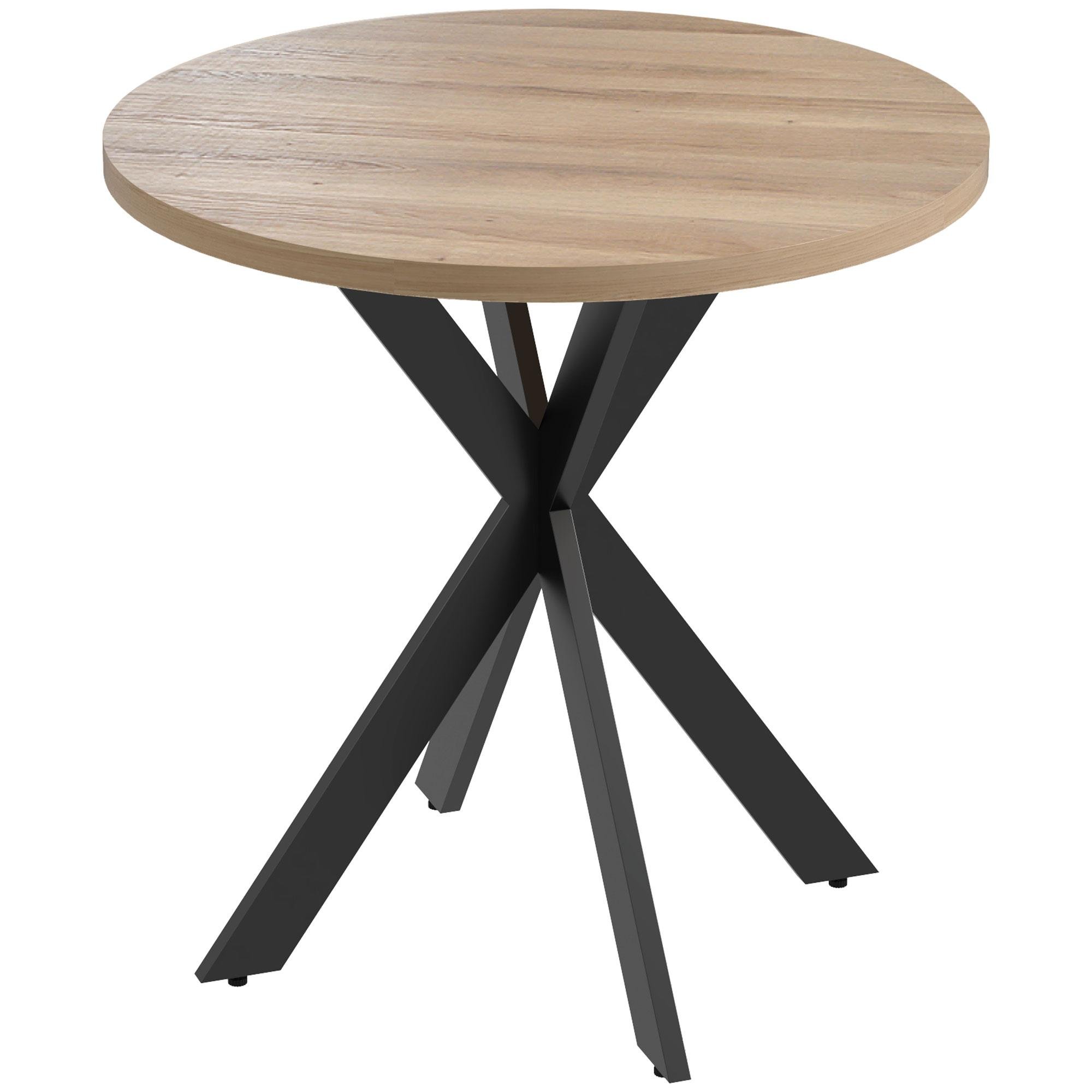 Brown 29 Inch Dining Table with Round Veneered Top