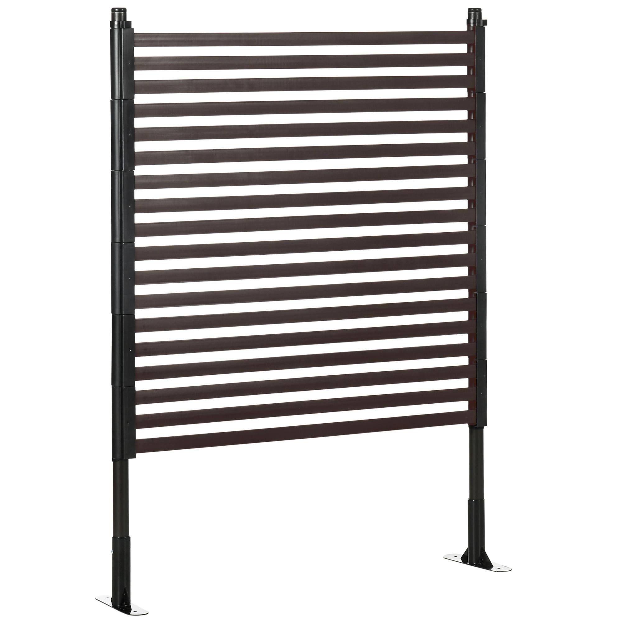 Brown Slatted Garden Divider with Two Standing Options