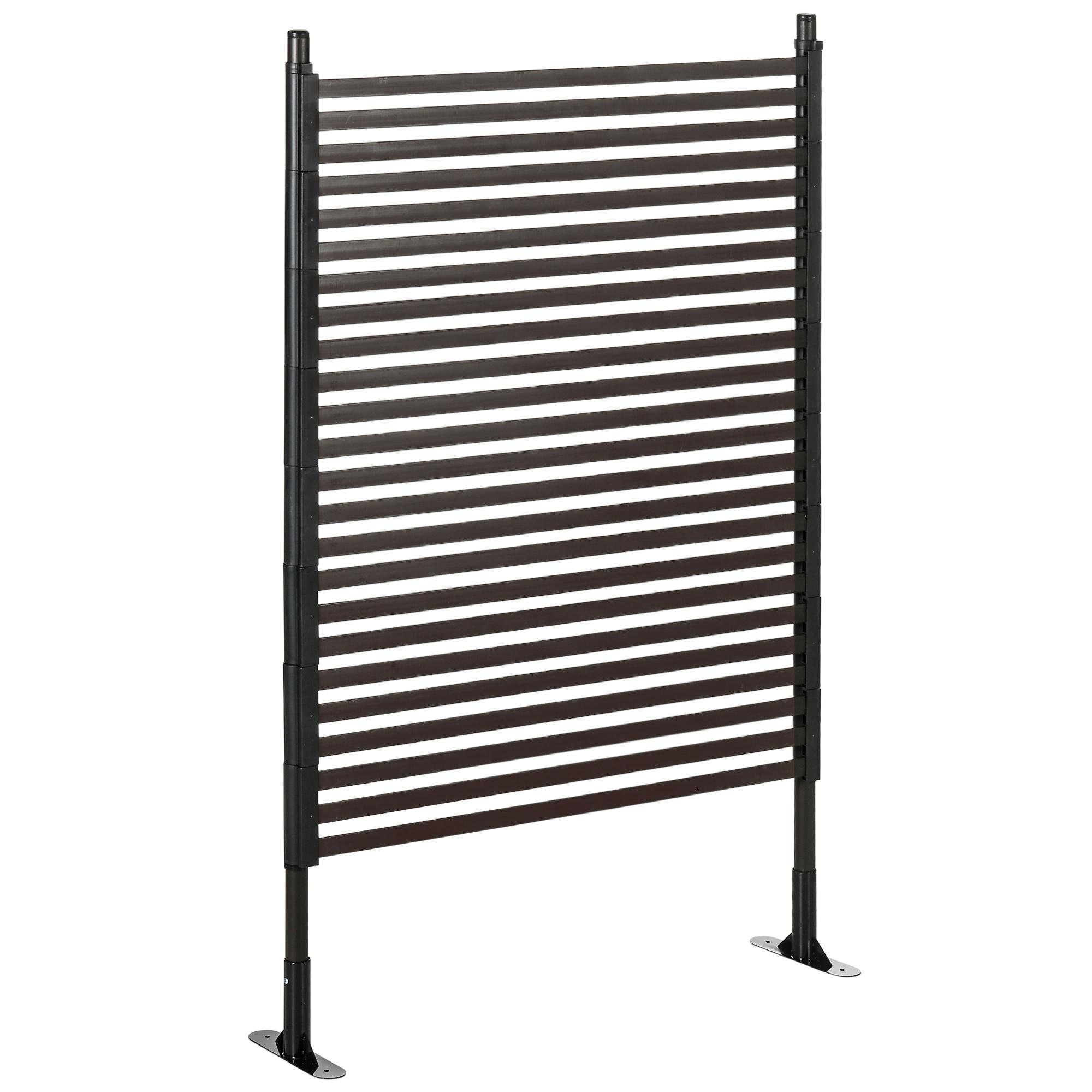 Brown Steel Garden Fence with Feet, 59.1 in Outdoor Barrier