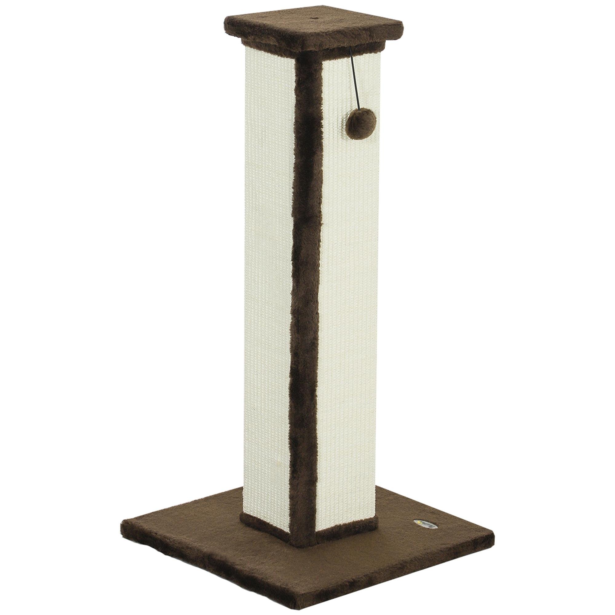 Brown Sisal Cat Post with 31.9-Inch Height