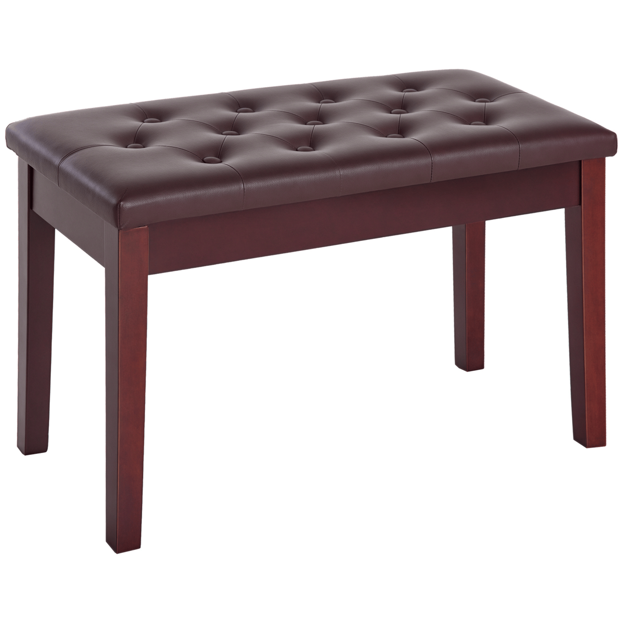 Brown Two Person Piano Bench with Storage