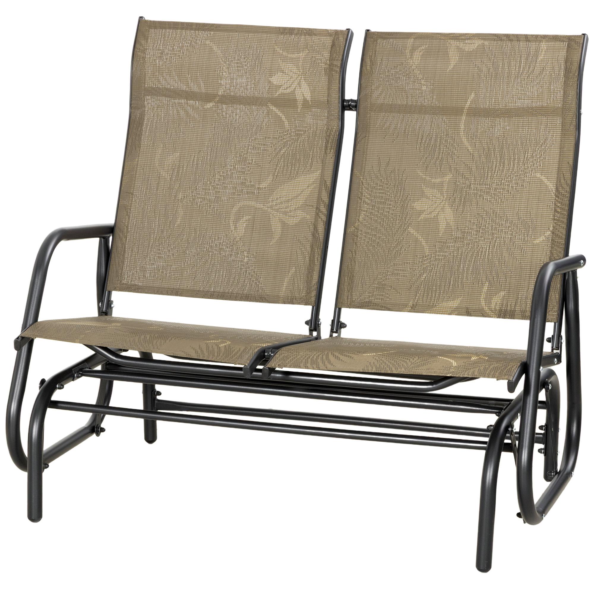 Brown Texteline Glider Bench for Two | 43.7 in